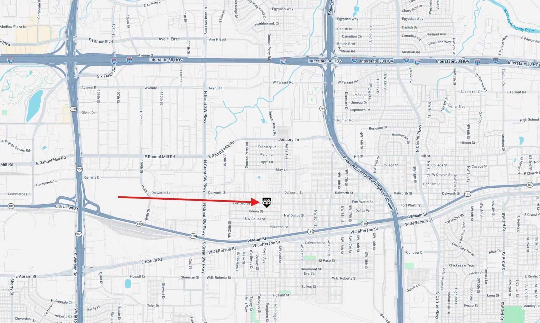 Location Map. Illustrating the geographic context of the property within its surrounding street network