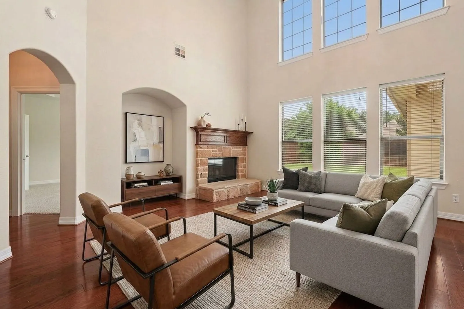 Digitally Furnished living room.