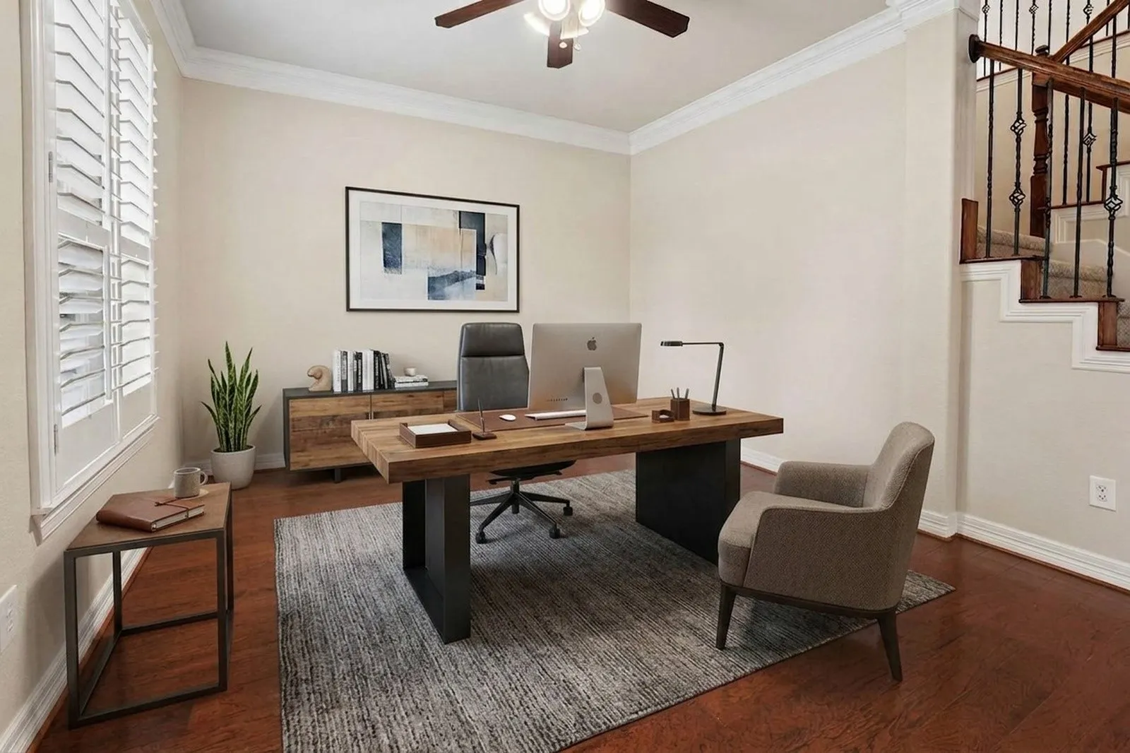 Digitally Furnished living room or office