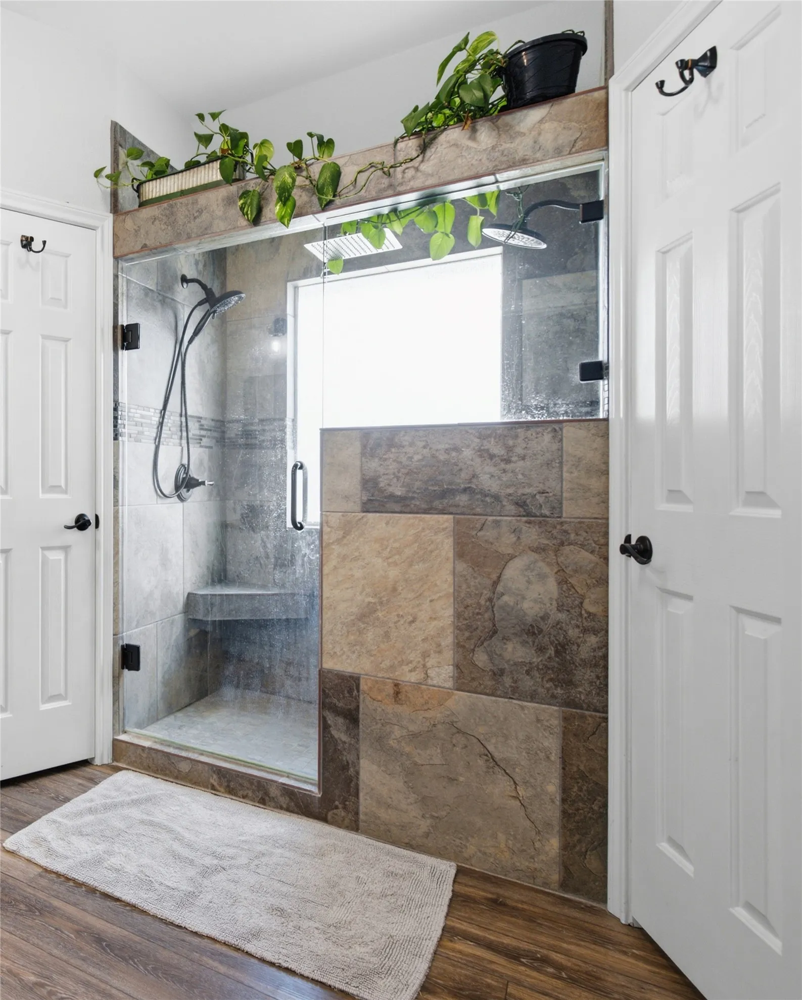 Updated walk-in shower