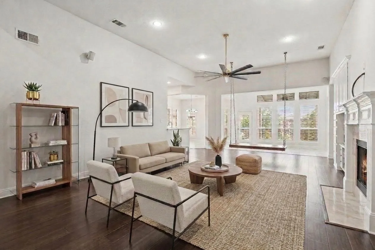 The open floorplan living will charm you in for relaxation!