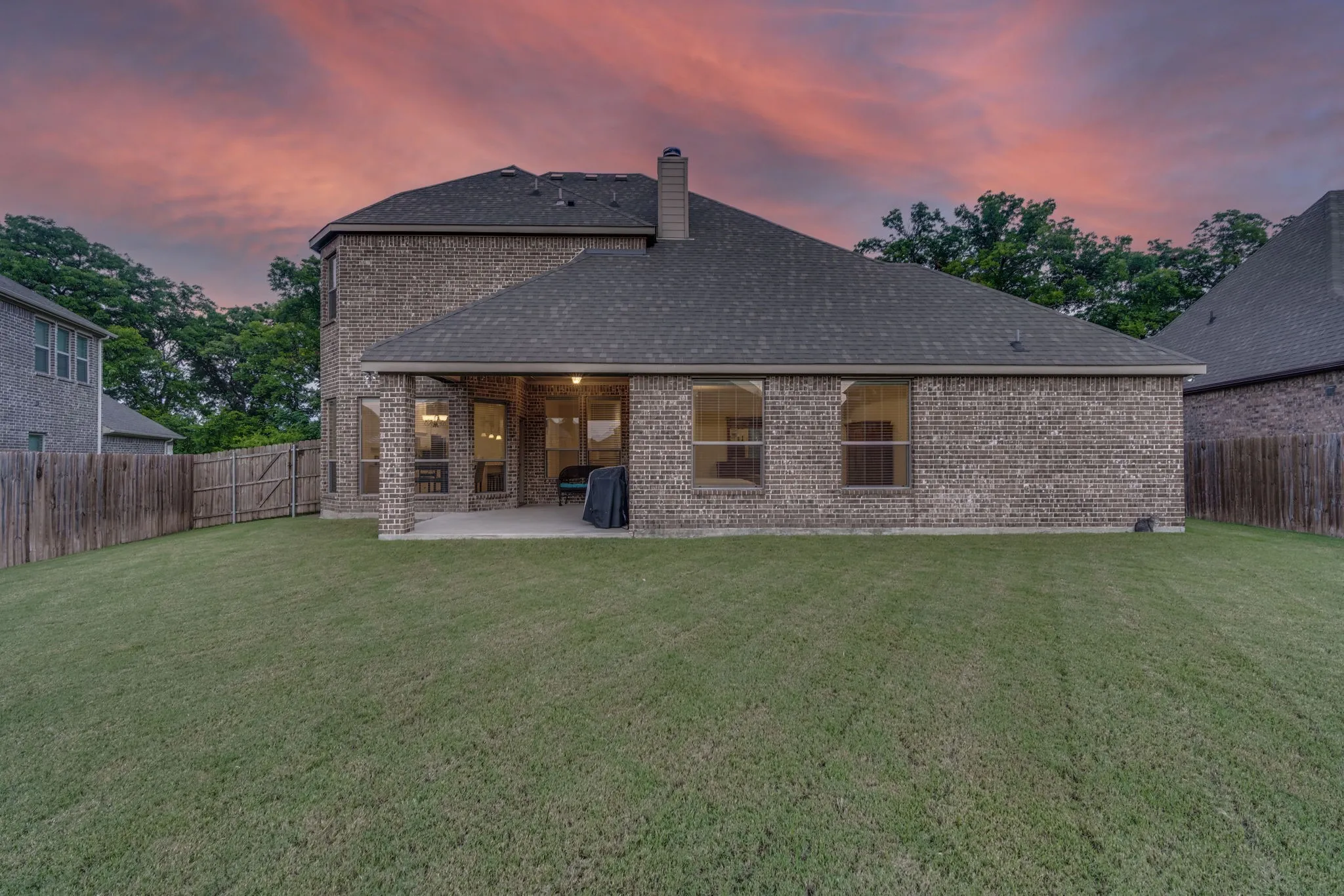 How about an outdoor pergola and firepit while taking in a beautiful Texas sunset