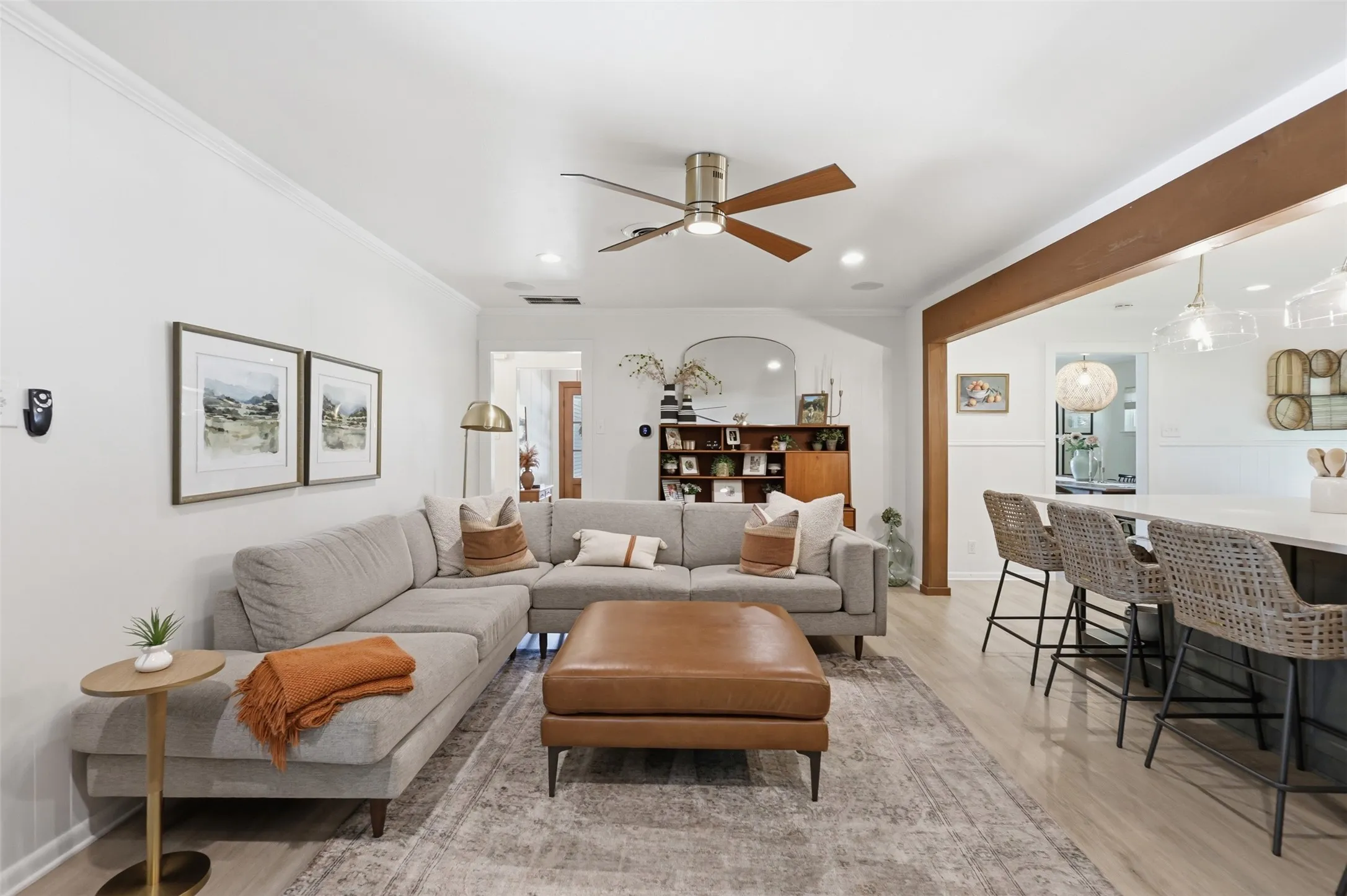 Alternate view of family room leading to the entry.