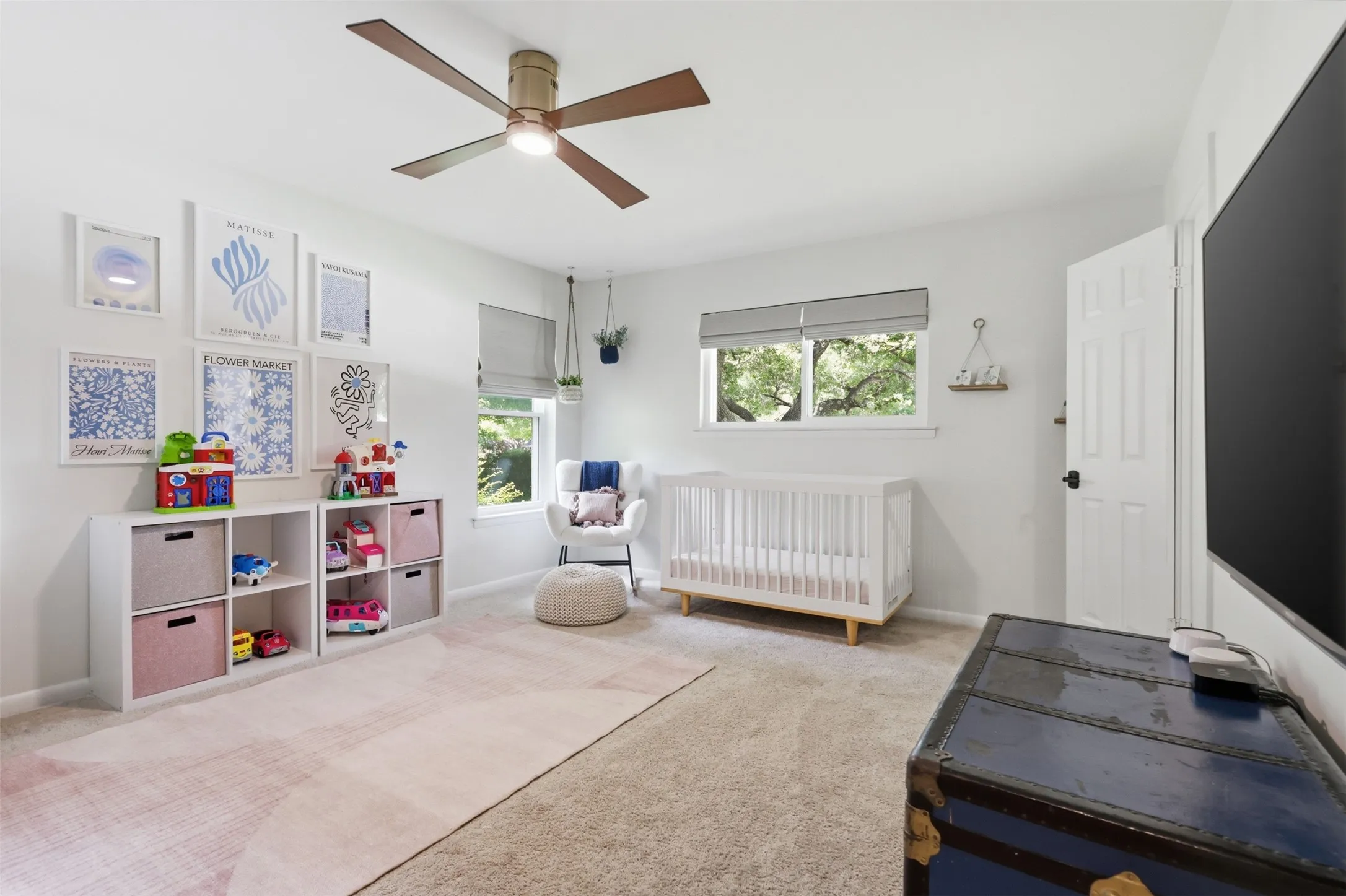 Third Bedroom features Walk In Closet, New Ceiling Fan, Custom Shades and lots of windows for natural light.