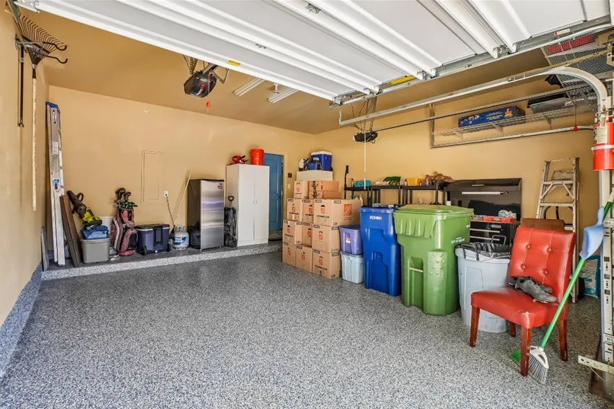 Recently painted garage floor. High quality paint.
