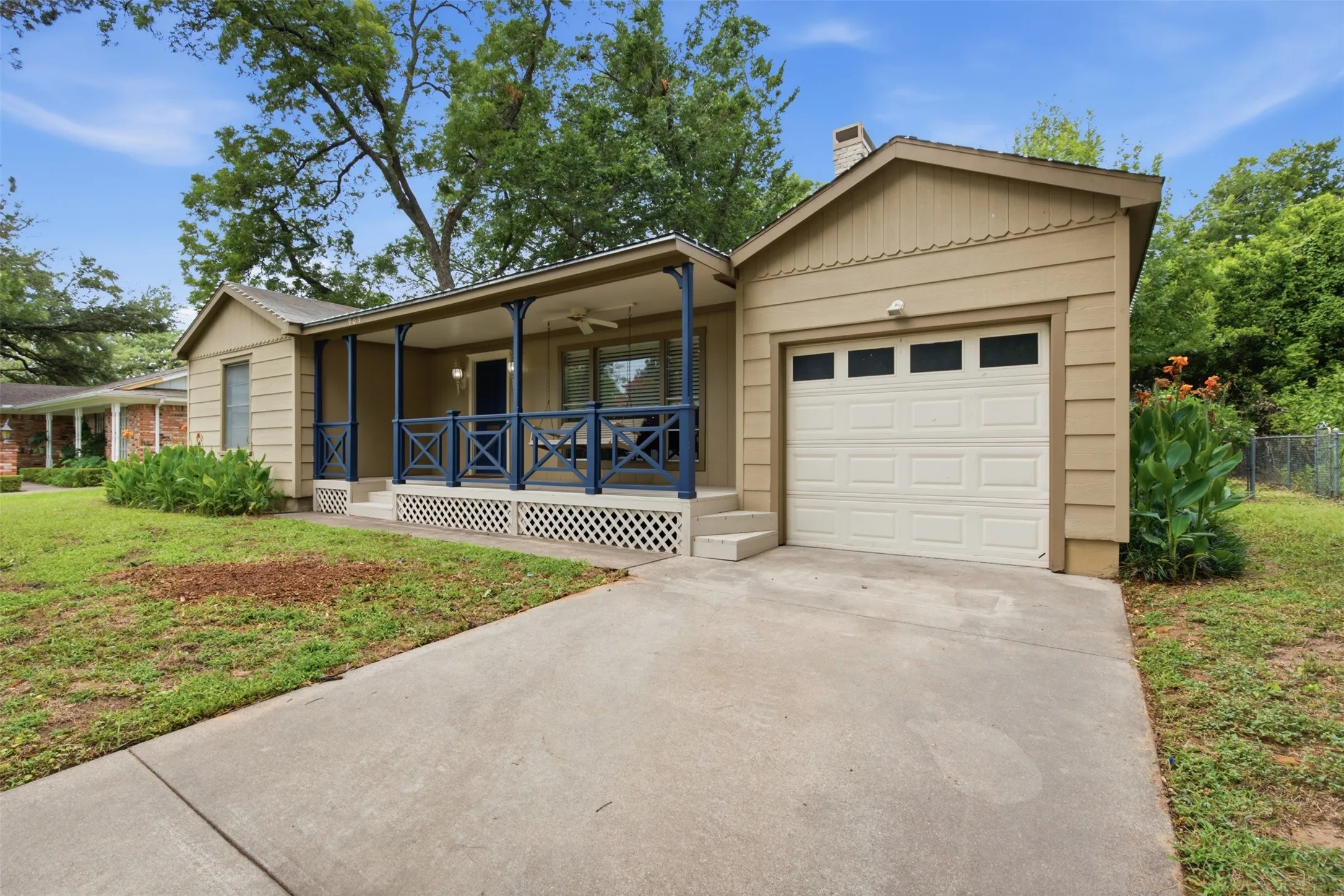 Attached one car garage