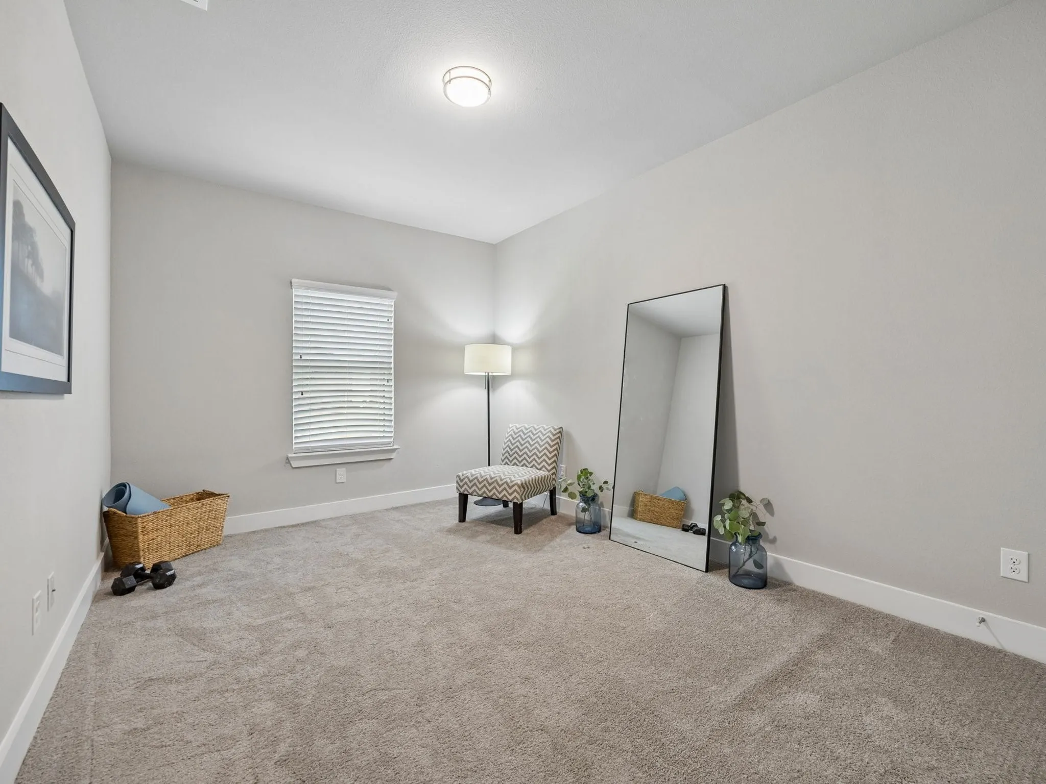 Bedroom 4 currently being used as a work out meditation space