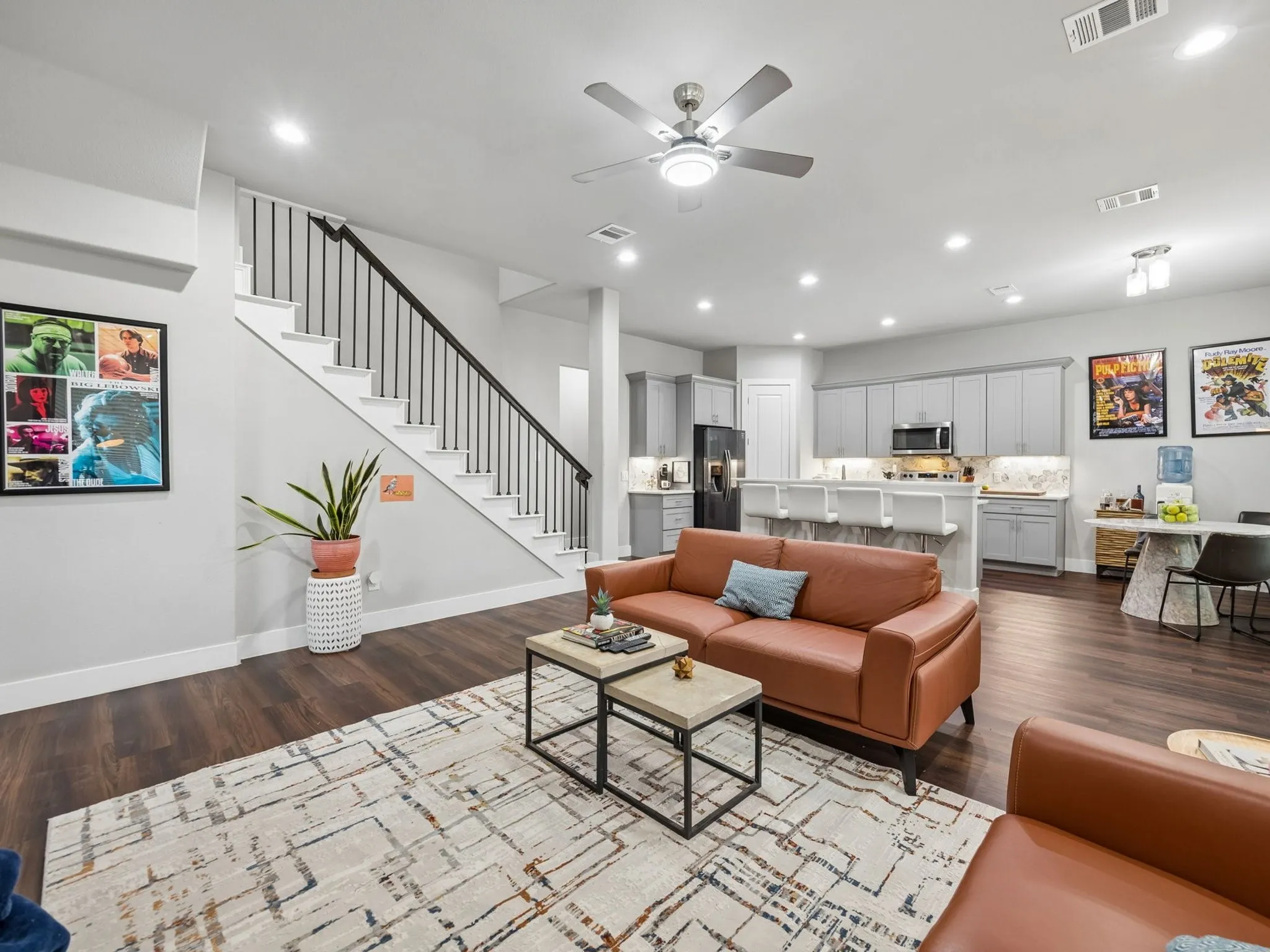 High ceilings add to the open vibe.