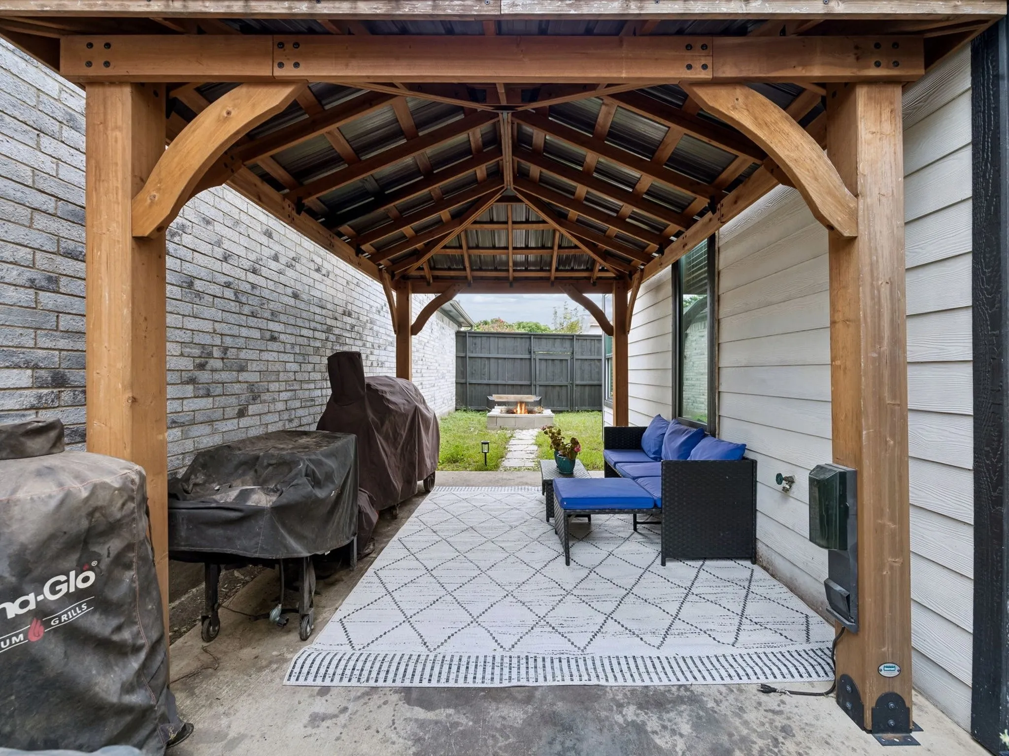 Super sized cedar covered patio