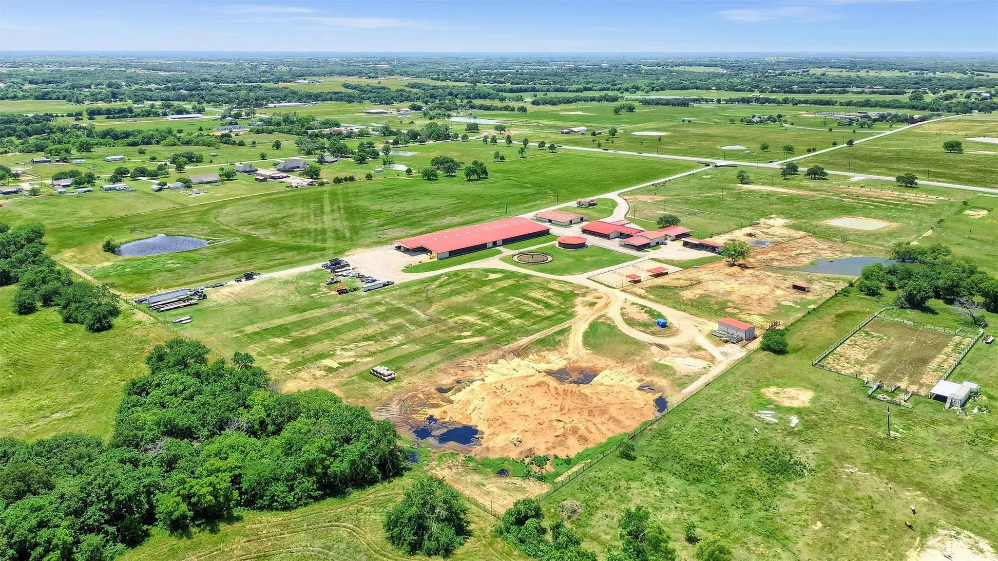 Aerial view of property with US Hwy 377 at top of picture.