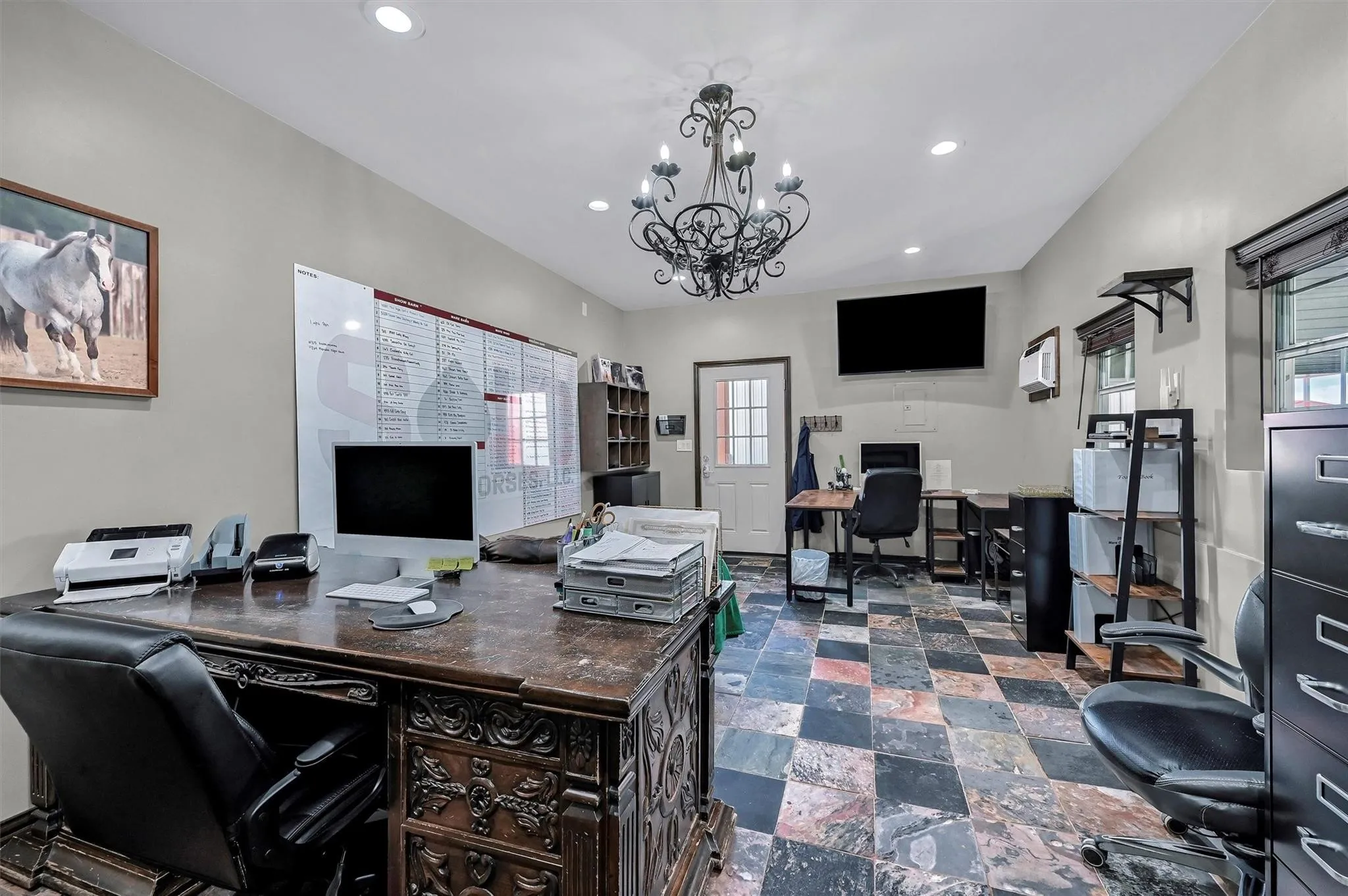 Spacious lounge office for conducting business.
