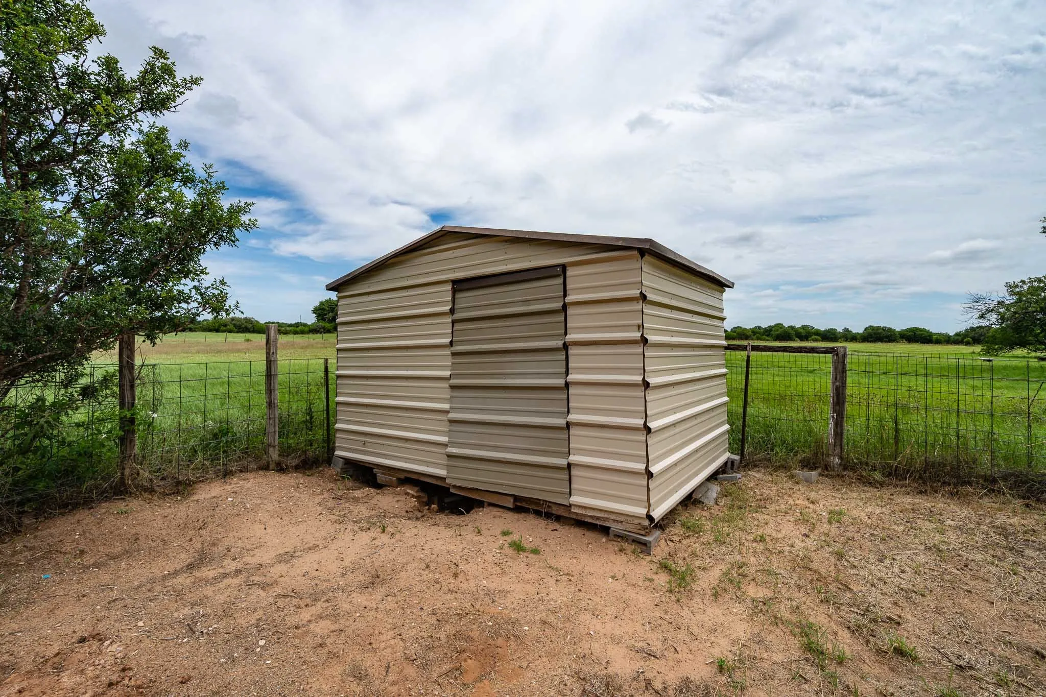 storage building in backyard