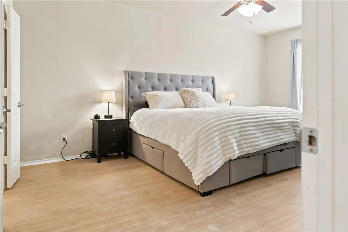 HUGE Primary bedroom with plenty of room for furniture.