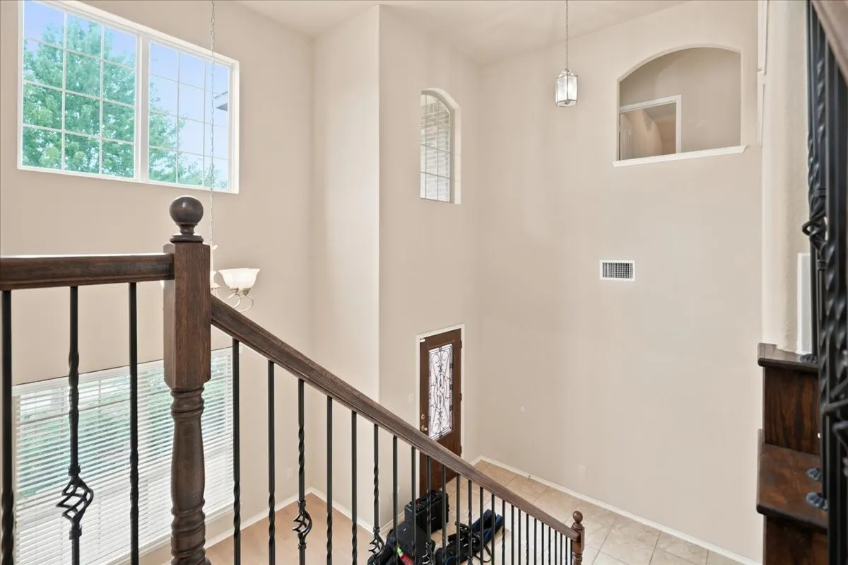 Top of stairs looking towards entry.