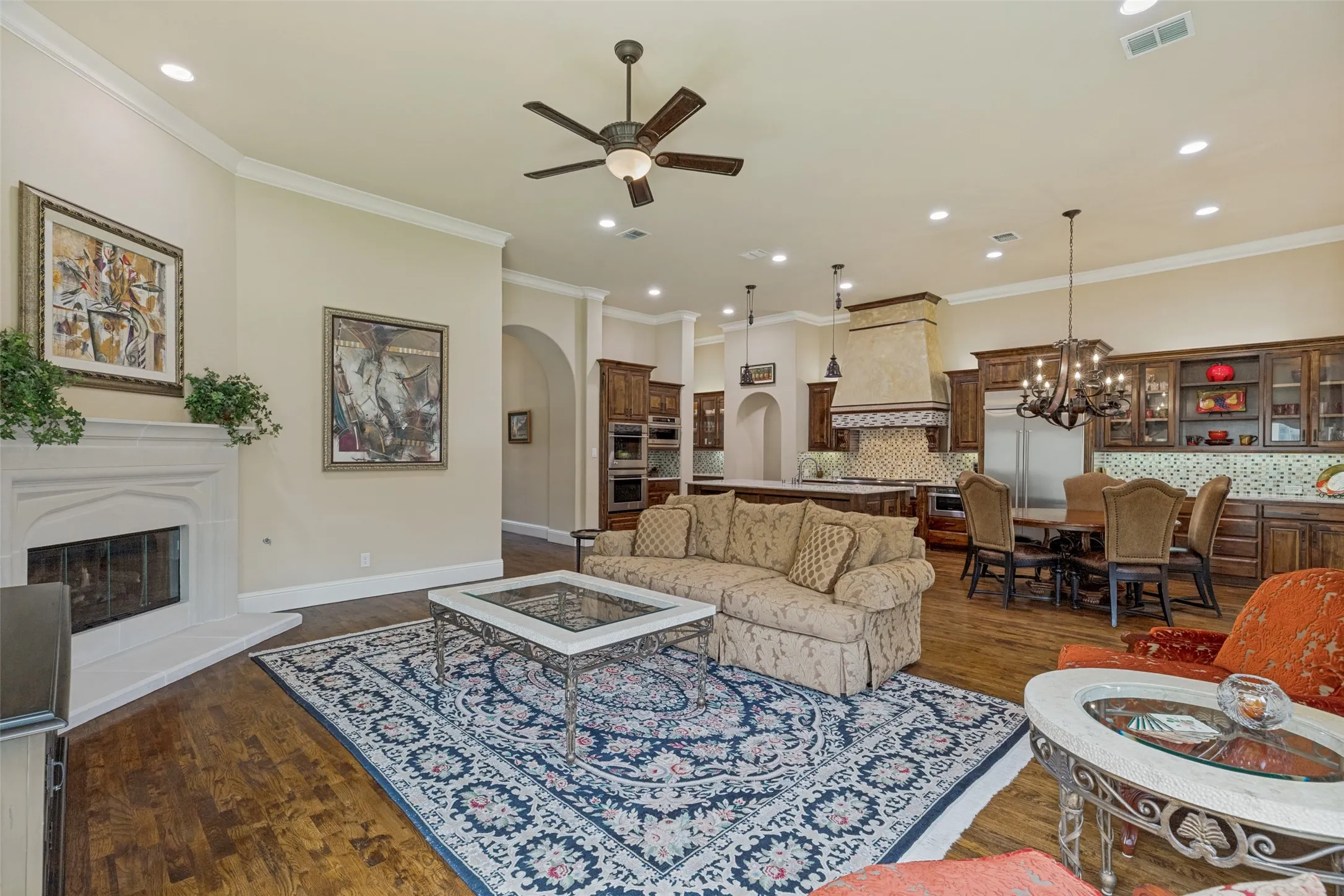 The popular plan allows family activities and entertaining with ease.  Everyone can join the fun in the large open space.  This is definitely the heart of the home!