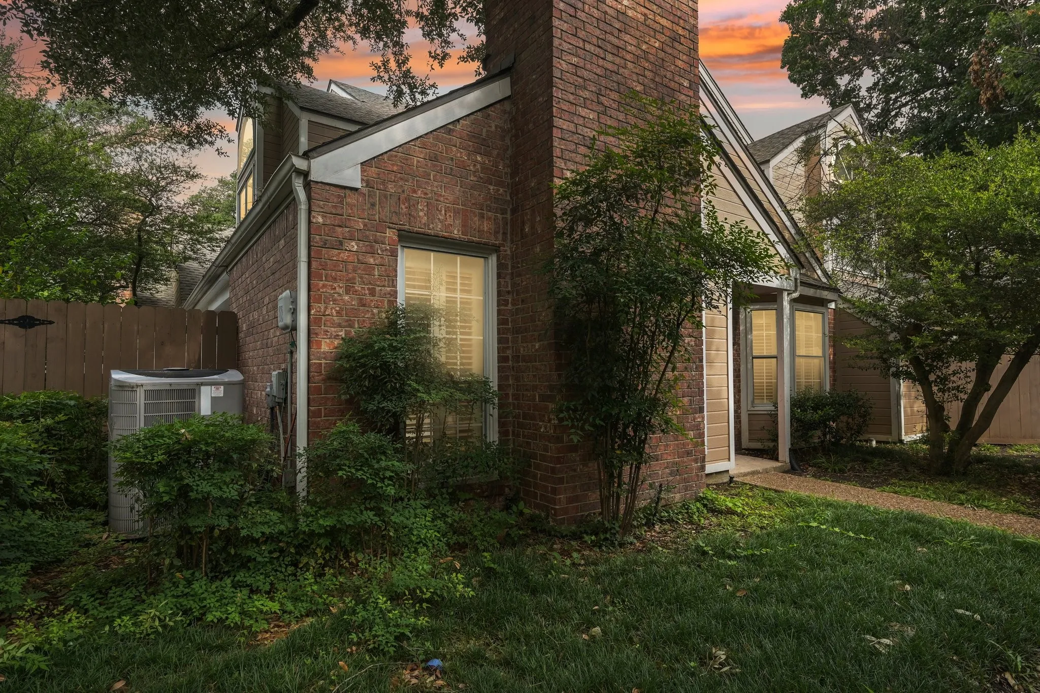 Brick exterior with contrasting siding accents
