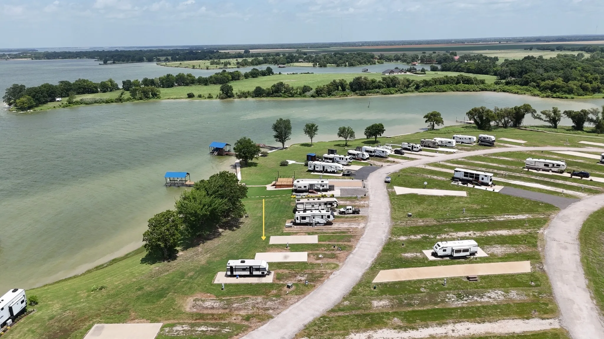 Sweeping aerial of the Peninsula Point peninsula.