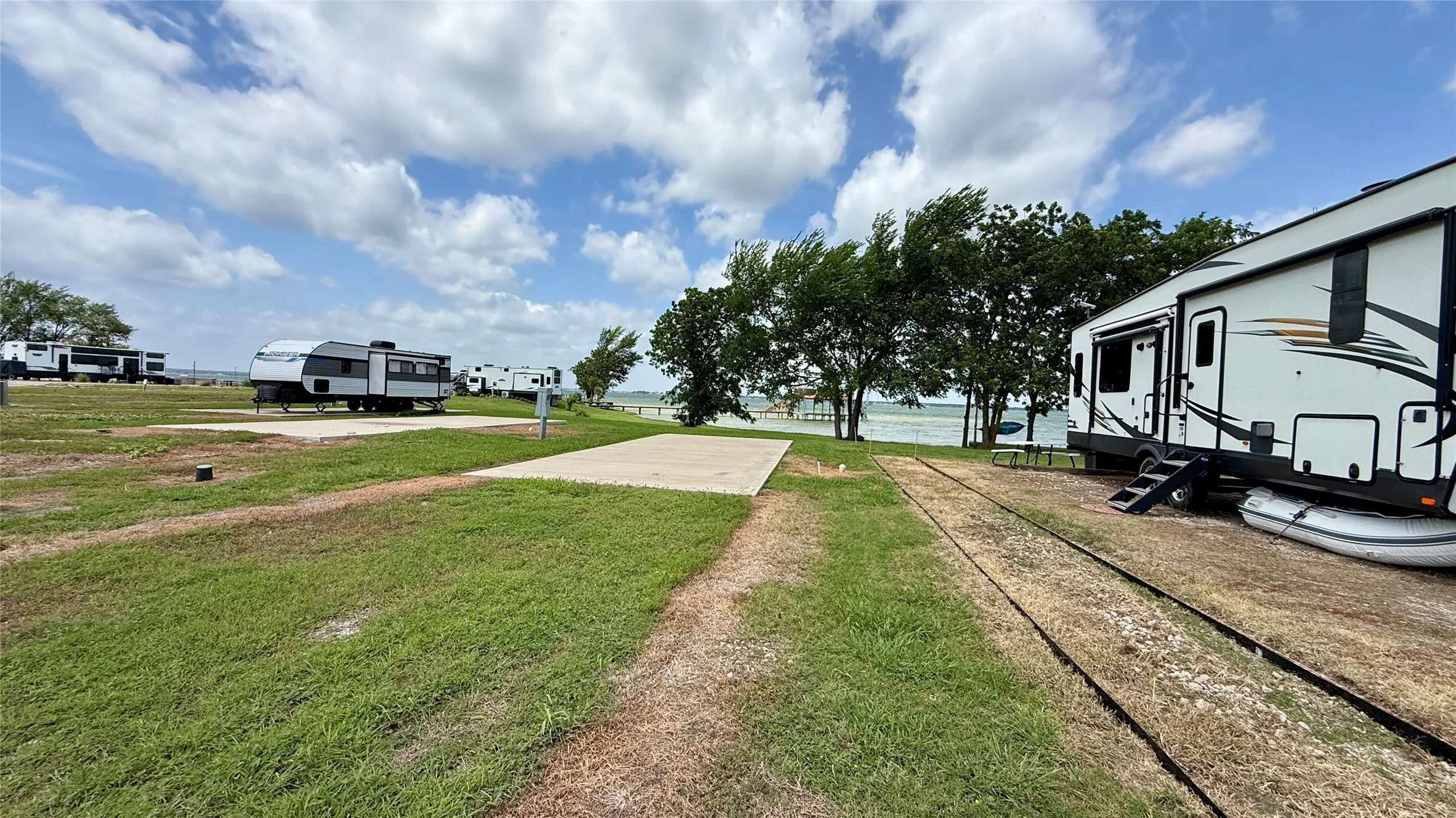 RV lot with concrete pad and easy access.