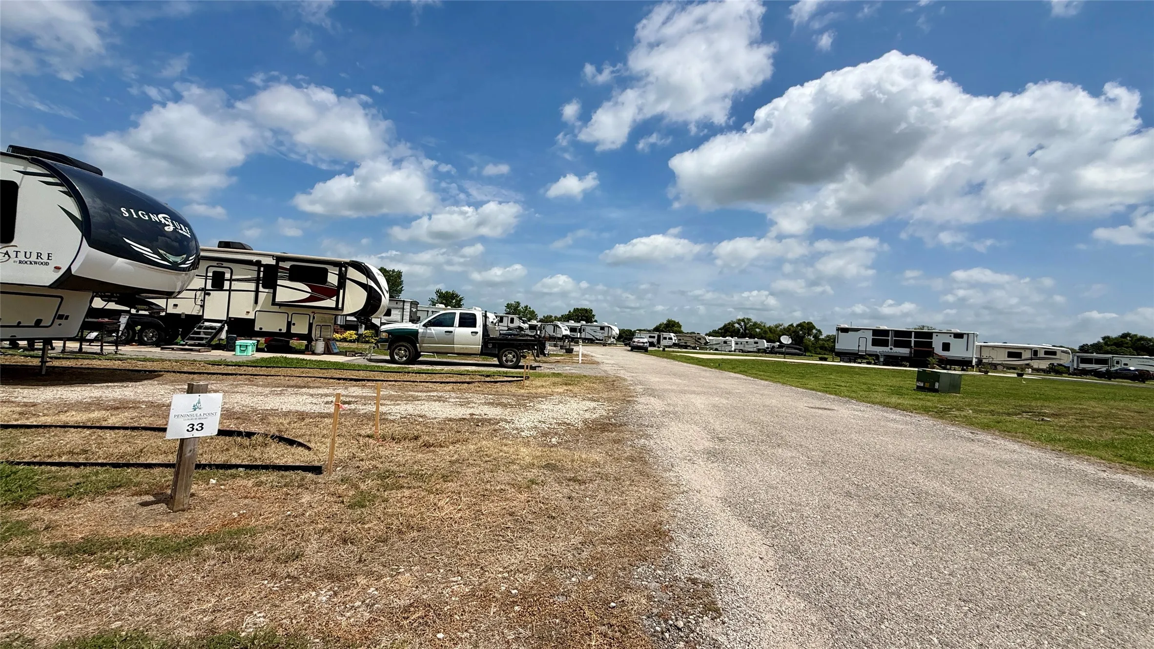 Paved community road through Peninsula Point.