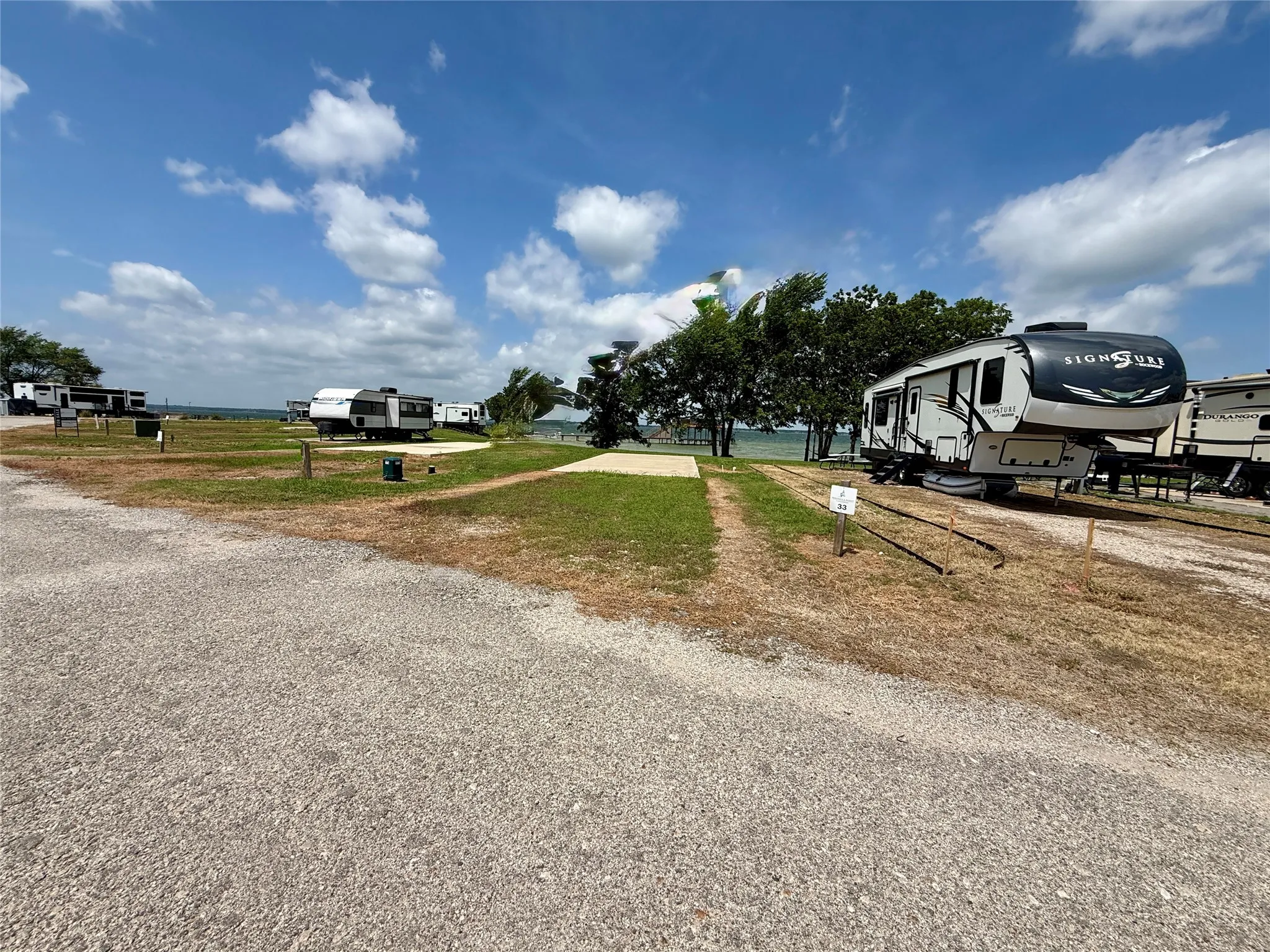 Private road access to the lot.