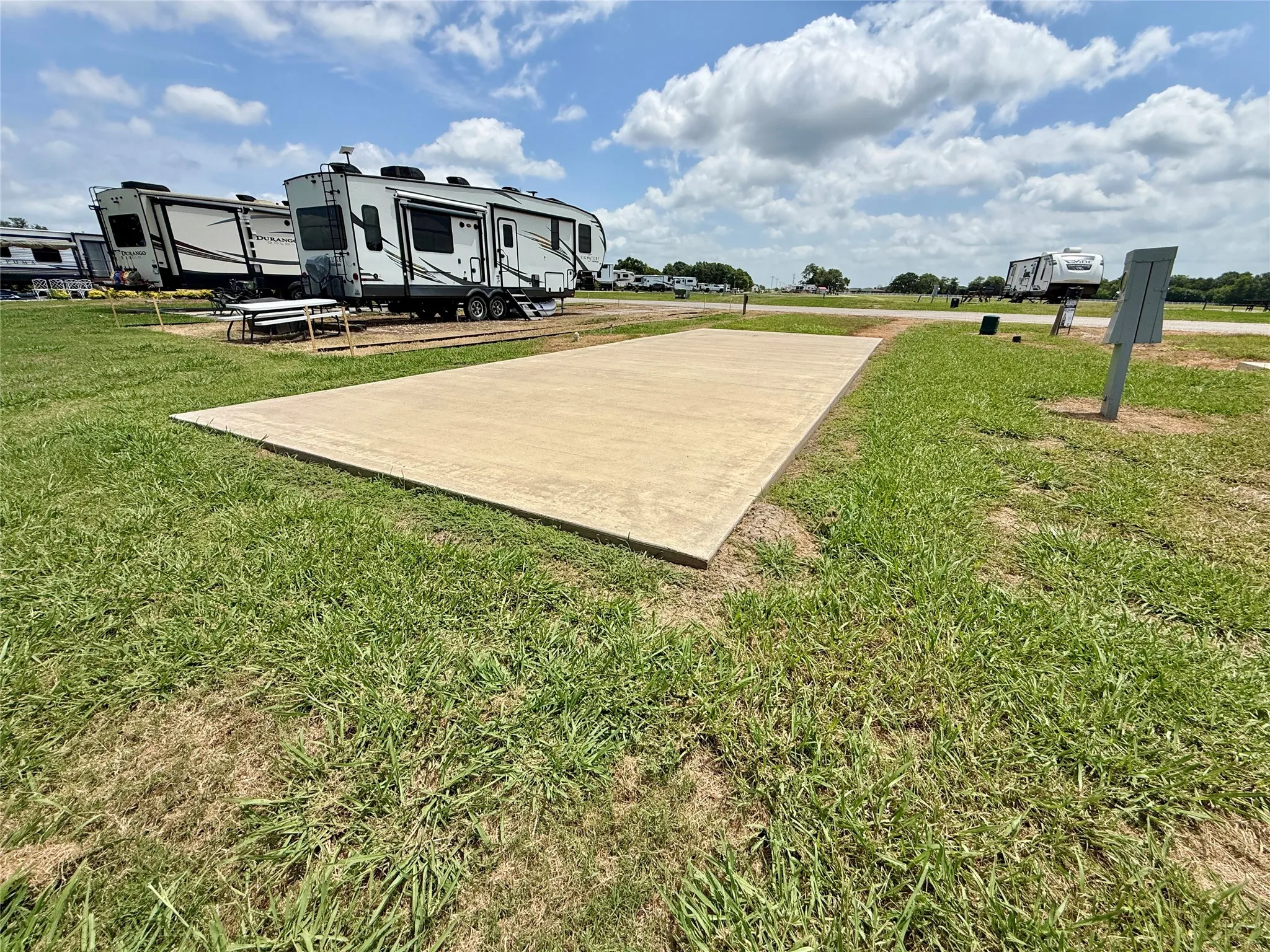 Concrete RV pad already installed.