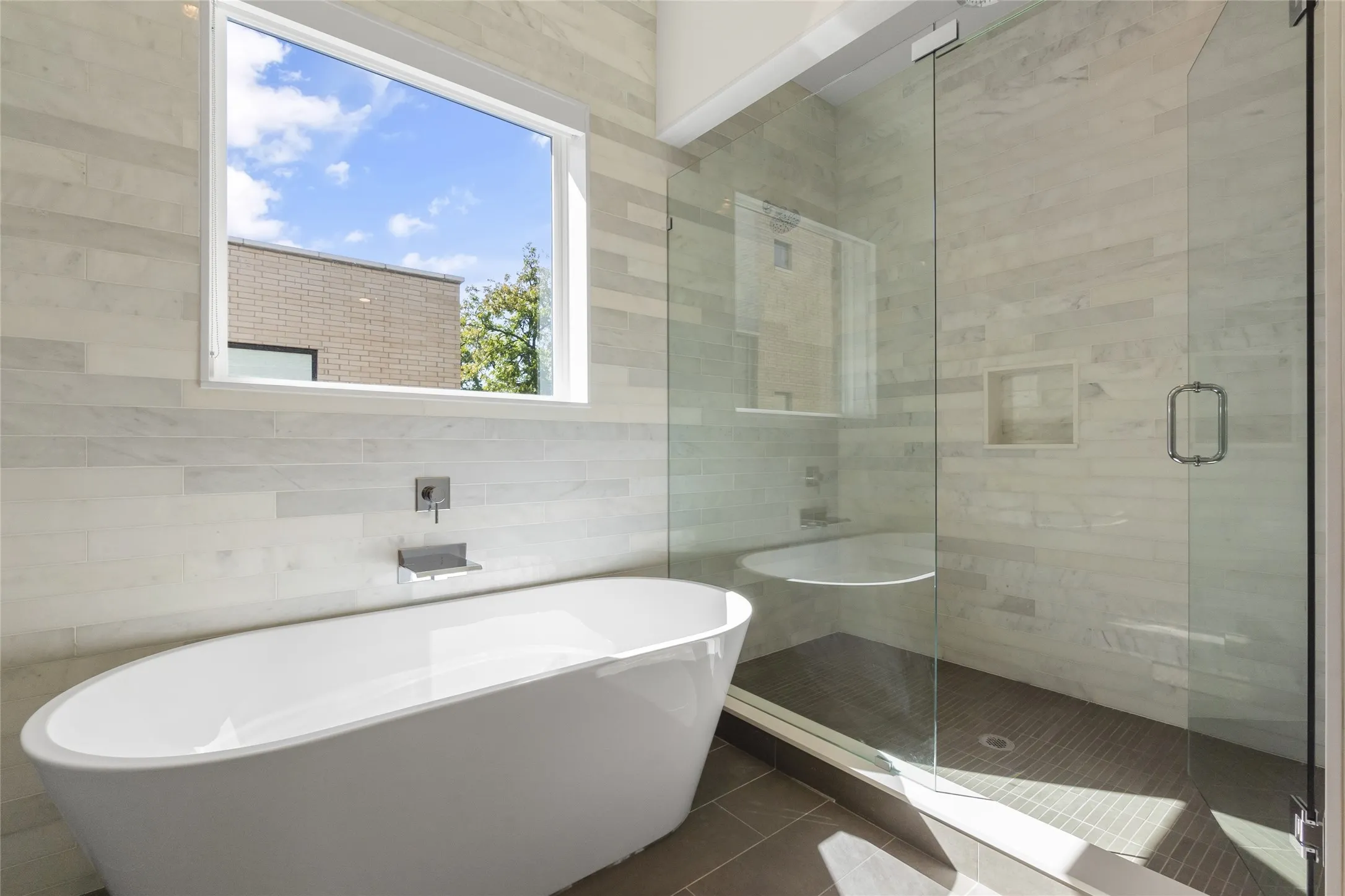 Freestanding Tub and large walk-in shower