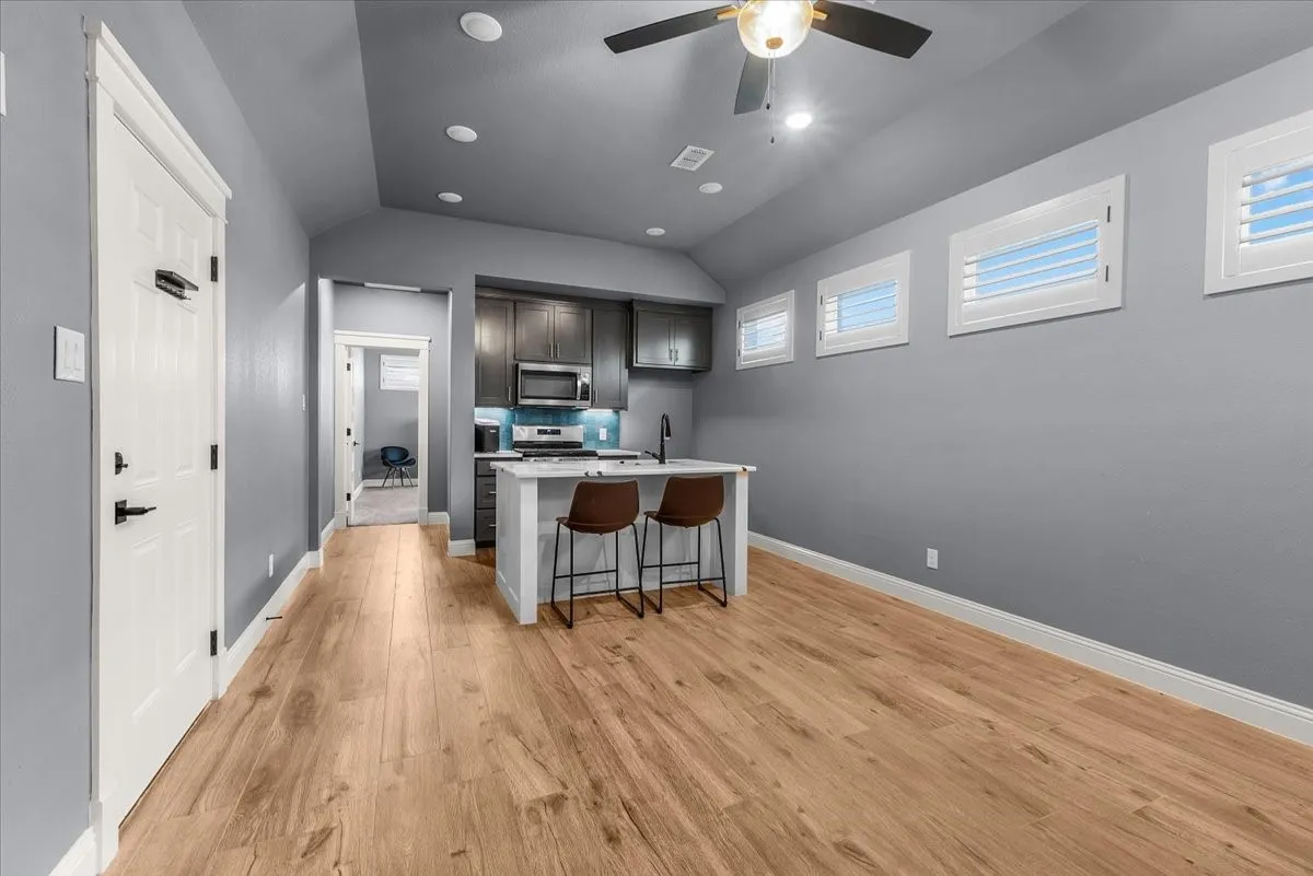 Attached second living space and kitchen with separate entrance