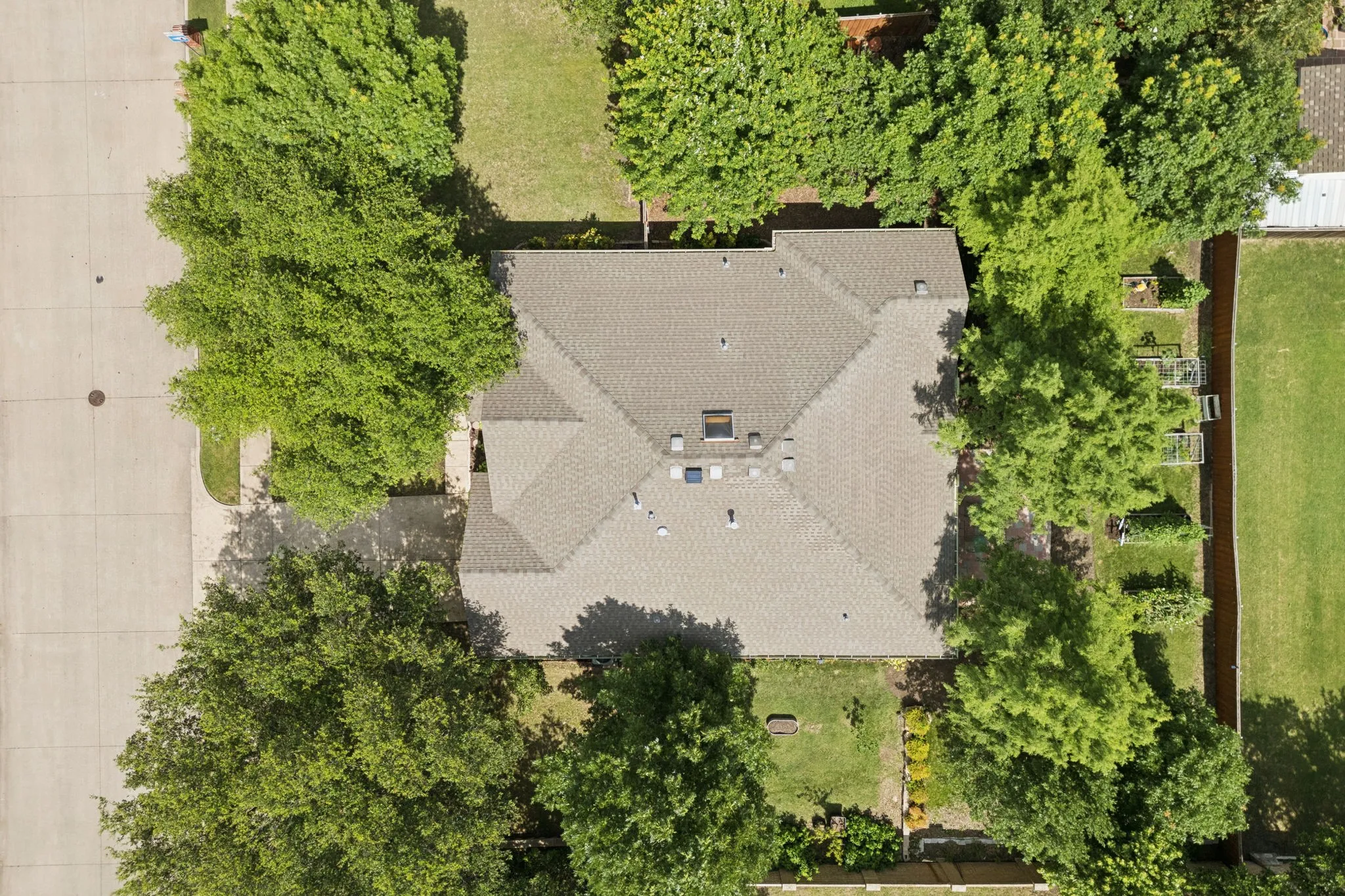 Aerial view looking straight down on the lot.