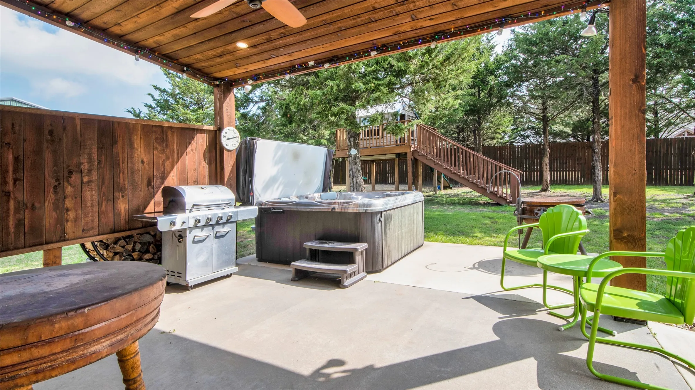 Covered Patio with Hot Tub