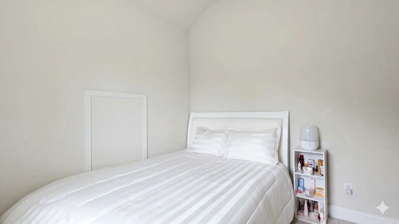 Neutral-toned walls with a white trim