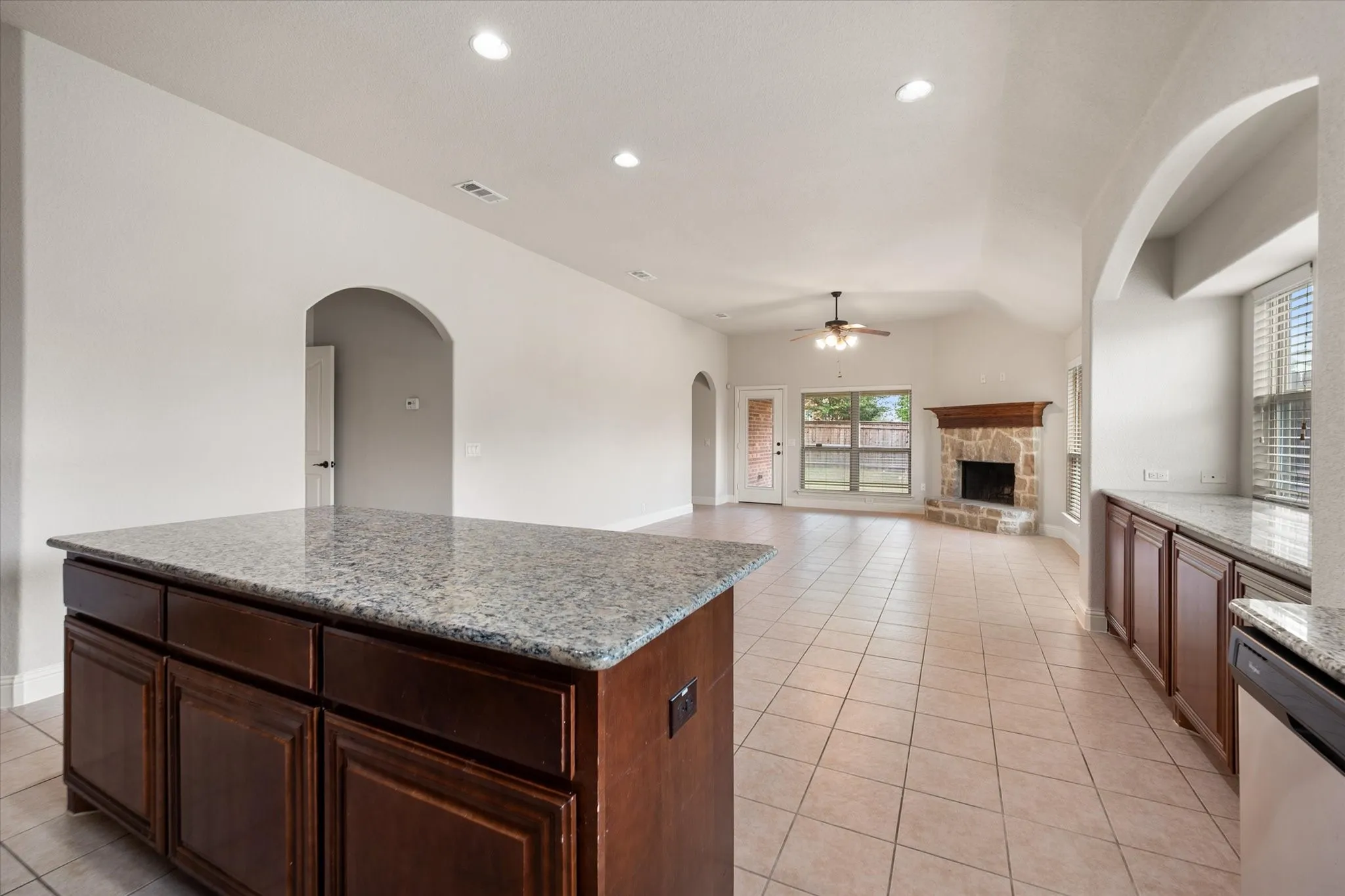 View from kitchen into the living area