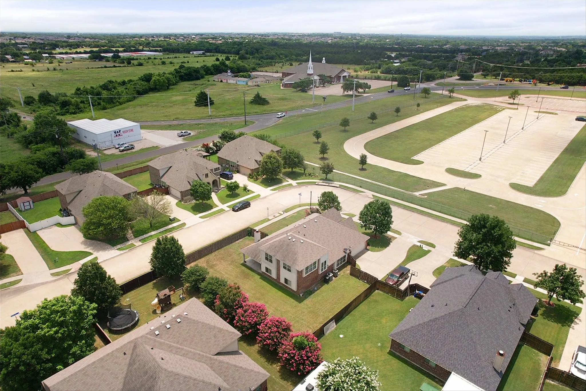 Aerial perspective showcasing the residential community