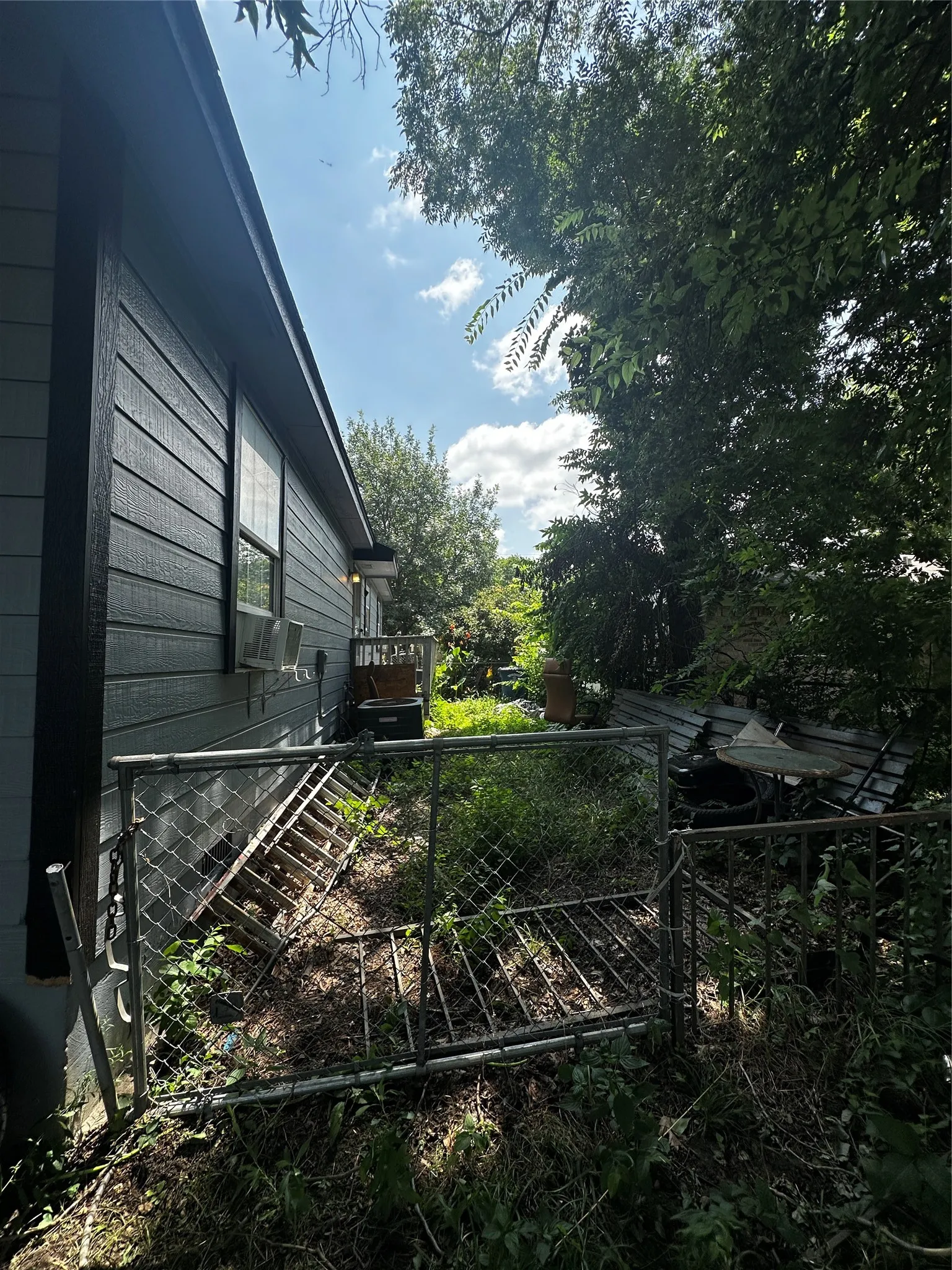 Side of the house grey siding