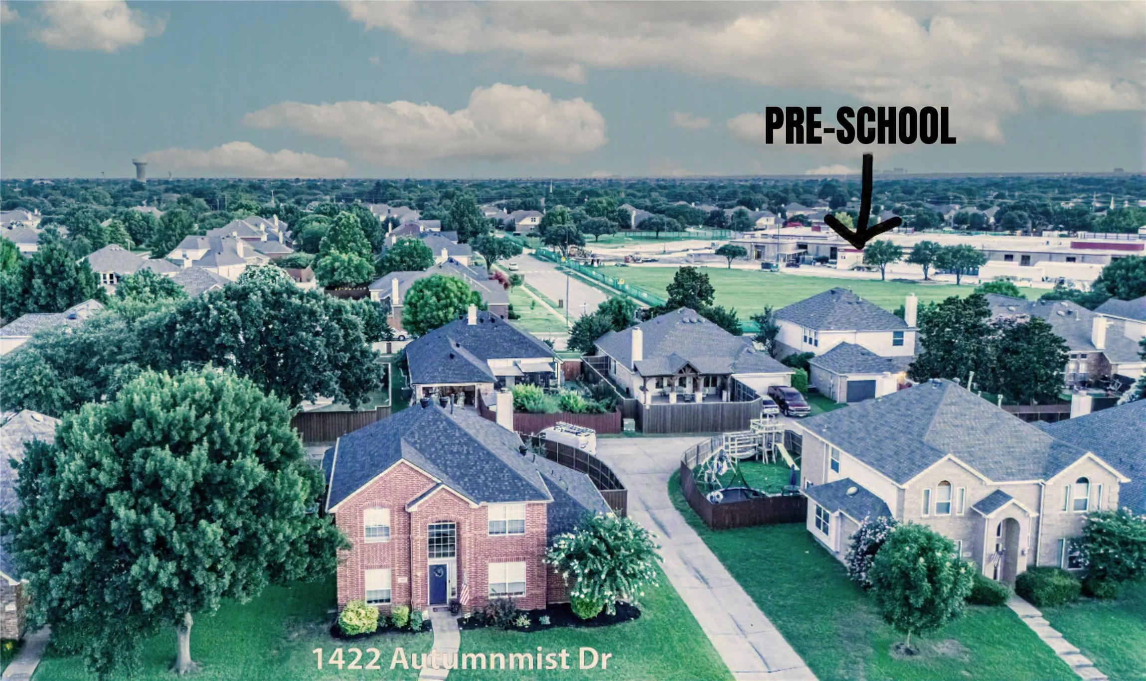 Aerial view with Allen ISD Pre-K