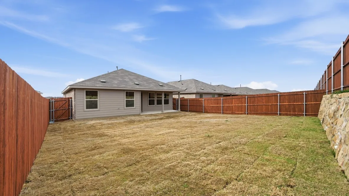 Backyard- All Home and community information, including pricing, included features, terms, availability and amenities, are subject to change at any time without notice or obligation. All Drawings, pictures, photographs, video, square footages, floor plans, elevations, features, colors and sizes are approximate for illustration purposes only and will vary from the homes as built.
