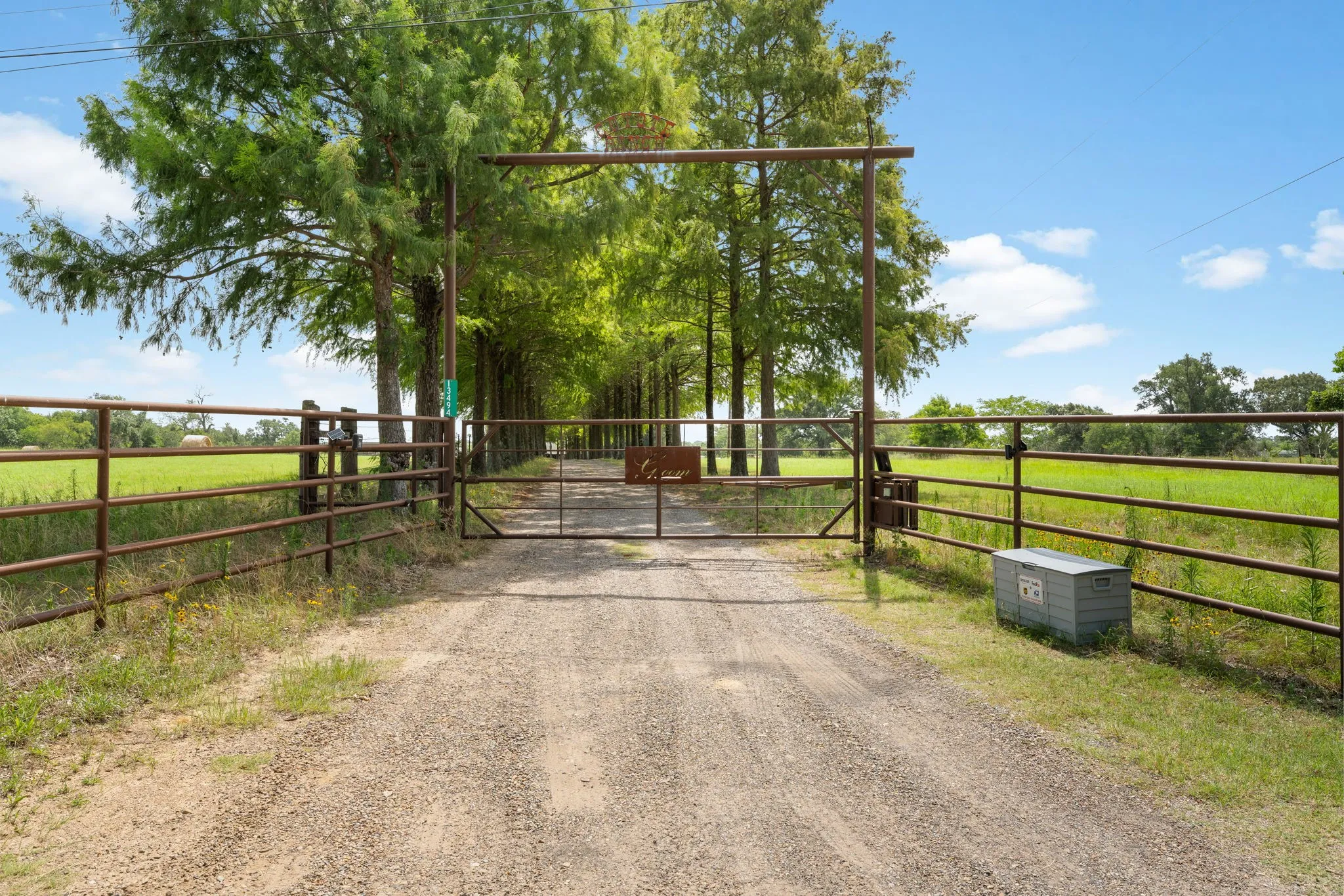Private secured entrance gate.