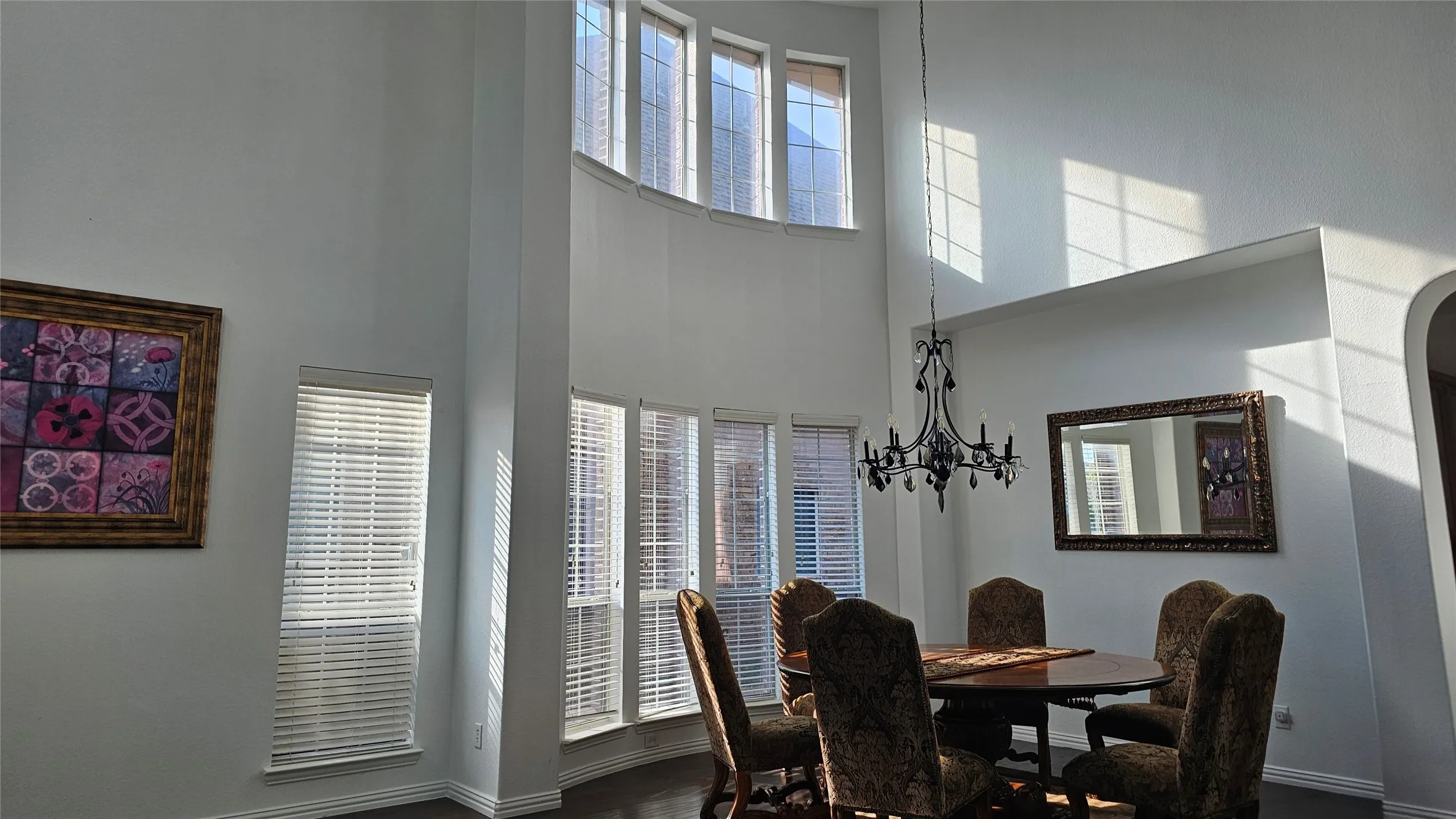 Two-story ceilings with upper-level windows