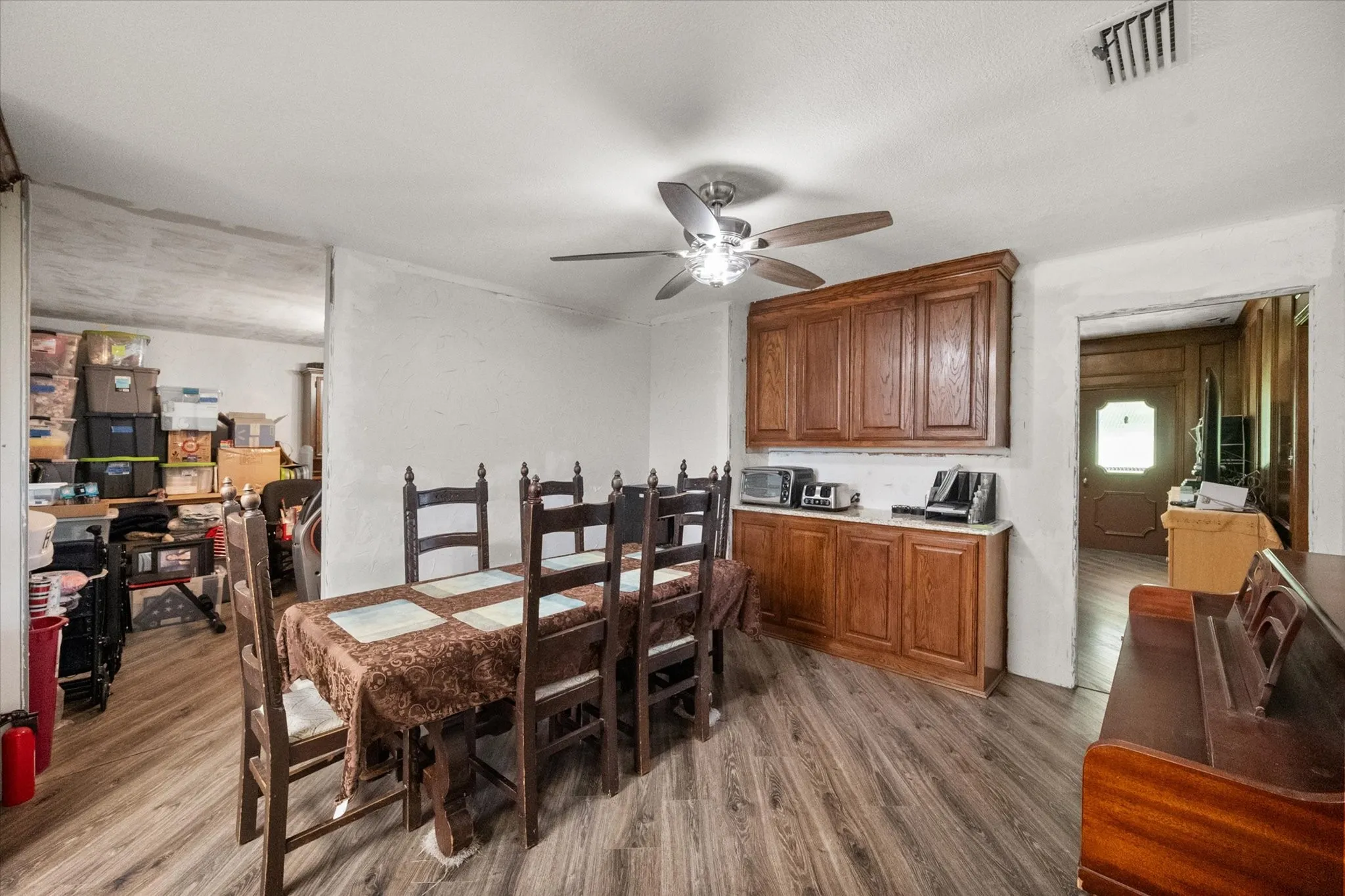 Kichen breakfast area has built in cabinet with granite counter. All the extras really add up!