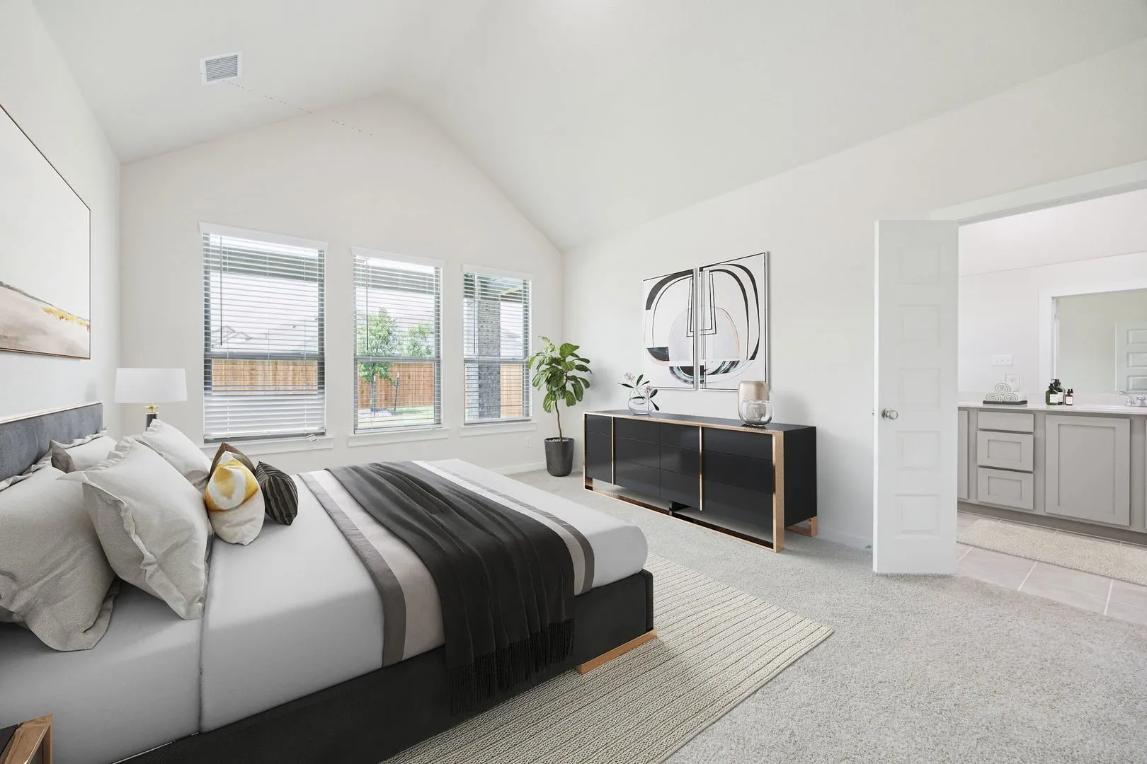 Primary Suite in the Claret home plan by Trophy Signature Homes – REPRESENTATIVE PHOTO