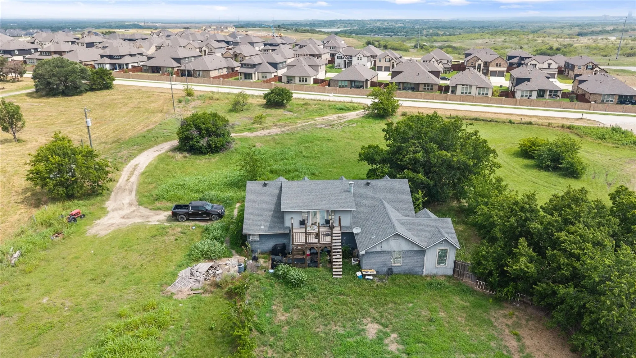 Close up of rear of the home.