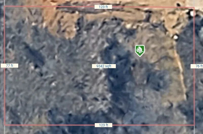 Property Survey Map. Indicating the property's dimensions and total area