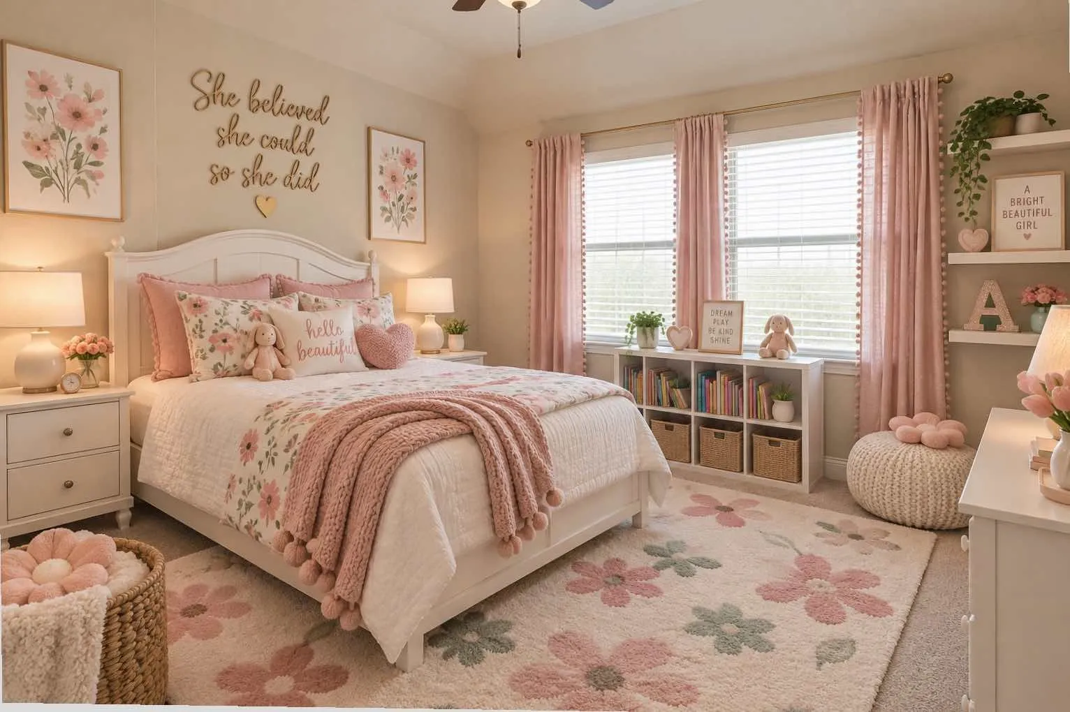 Virtually staged-upstairs bedroom