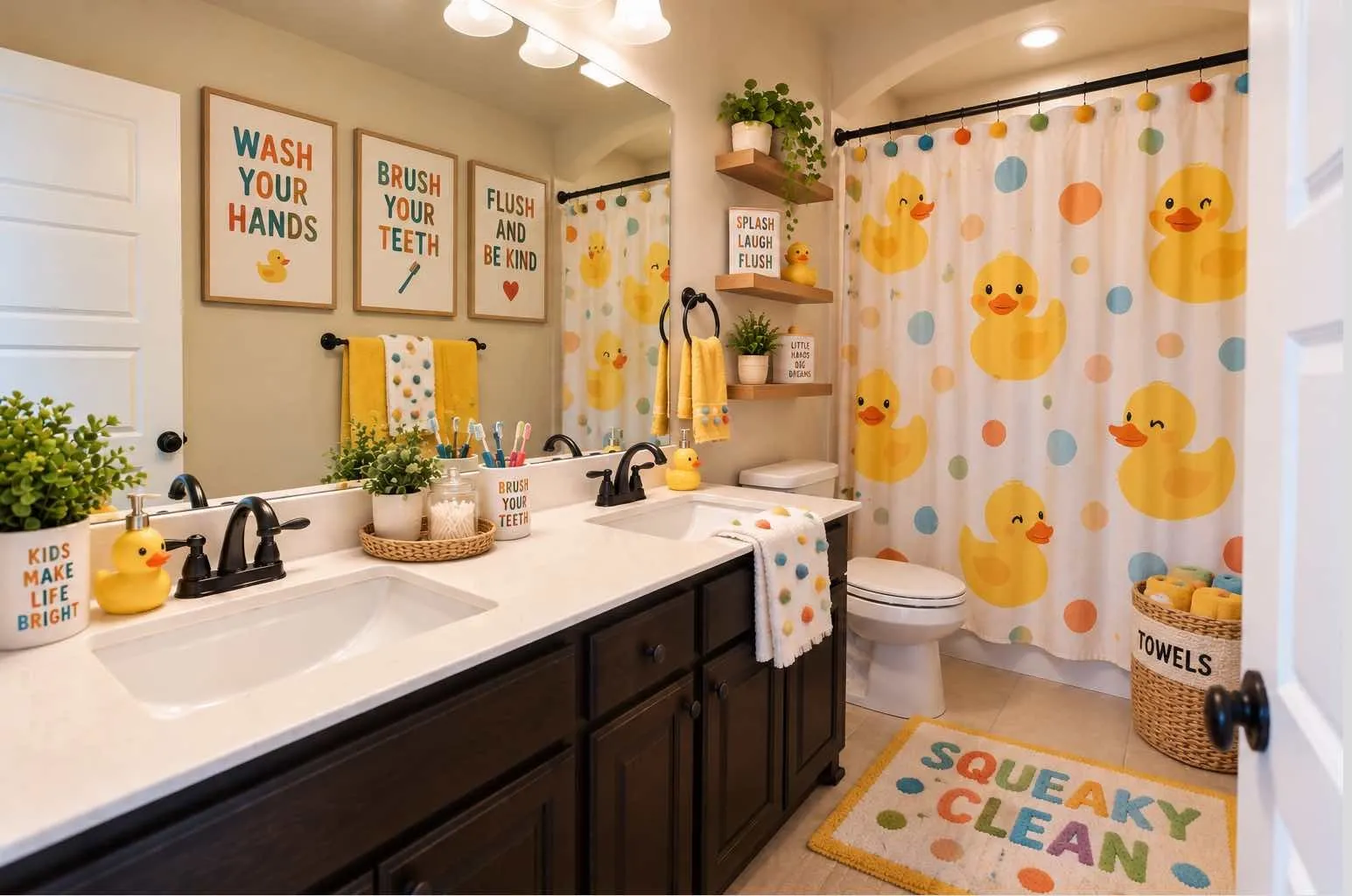 Virtually staged-Double vanity with integrated sinks