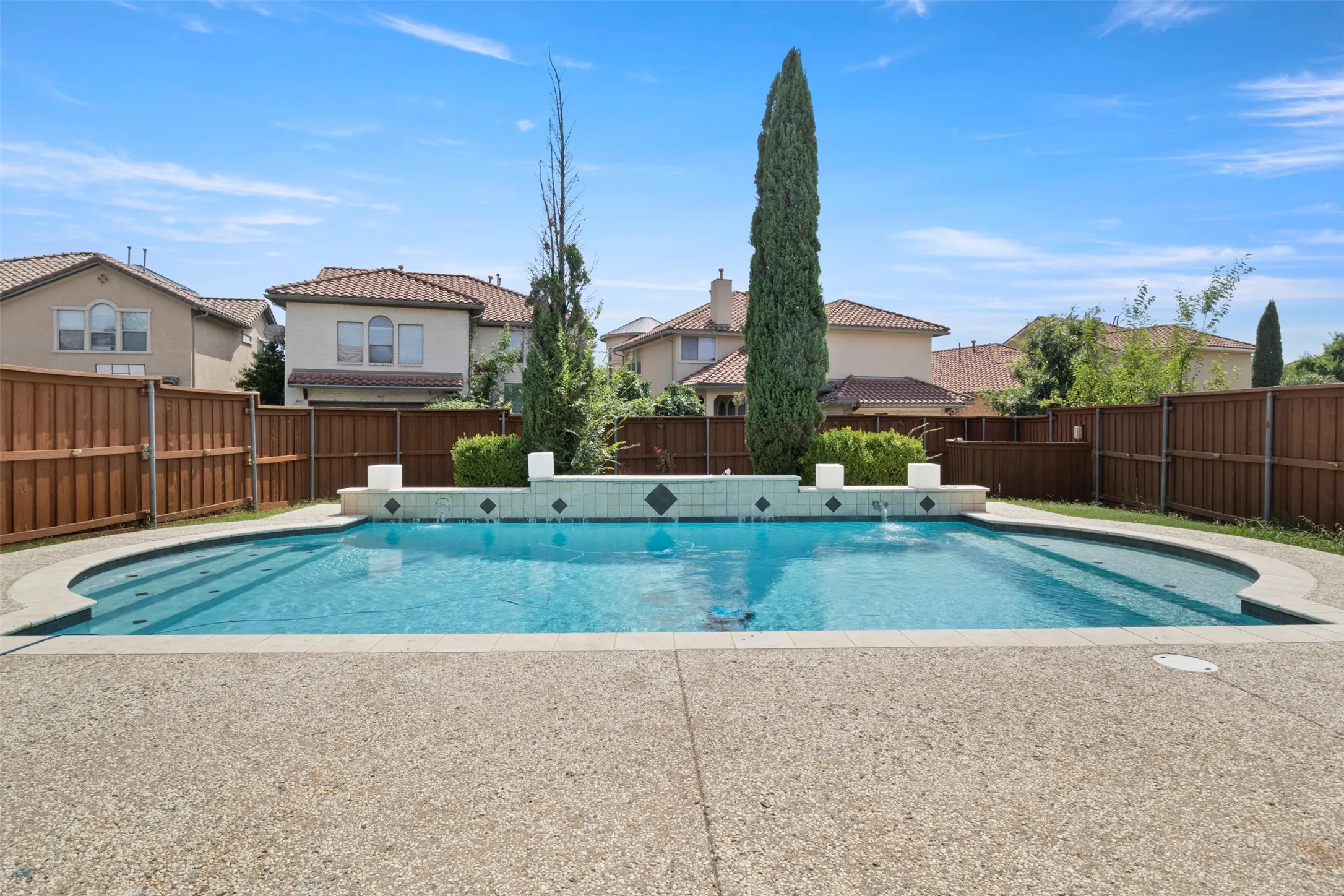 Saltwater pool has a new motor and pool sweep.