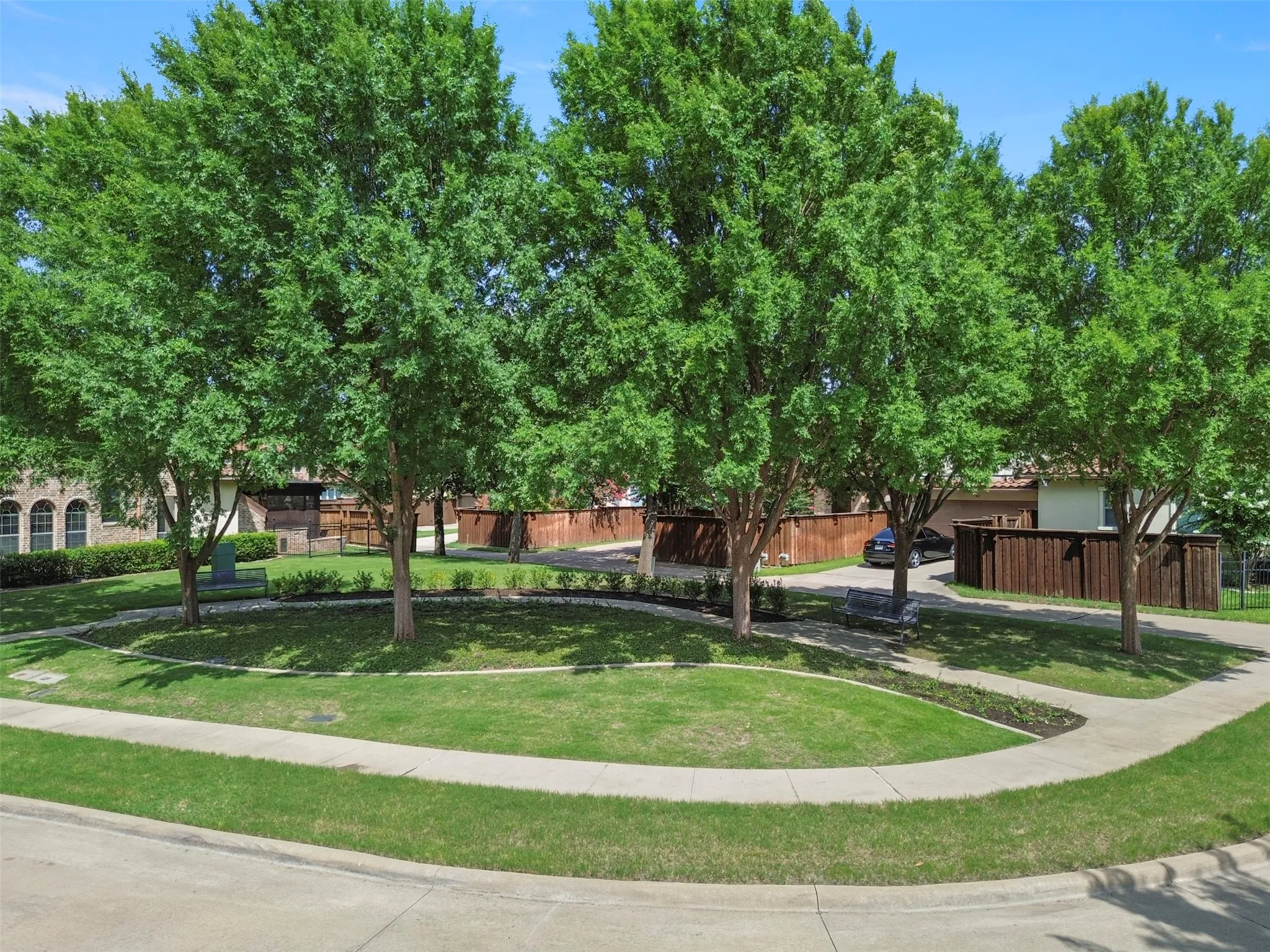 View of the small park from the front door.