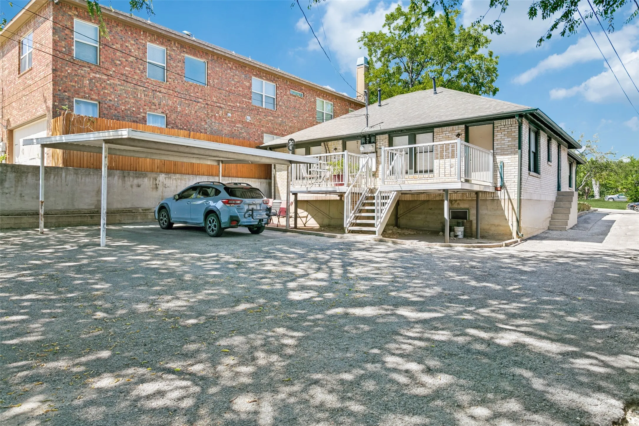 Covered parking in rear
