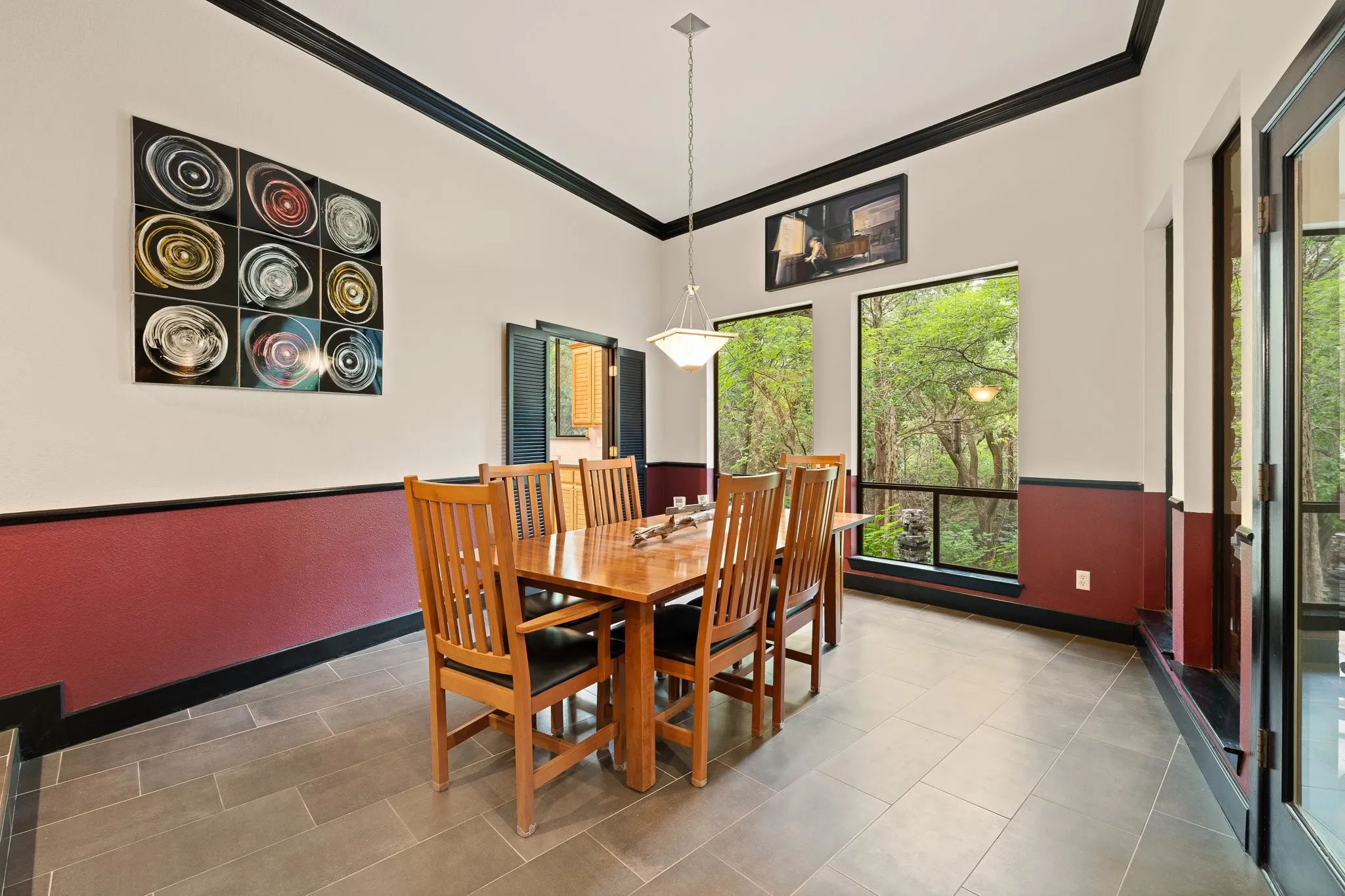Dining room with plenty of natural light
