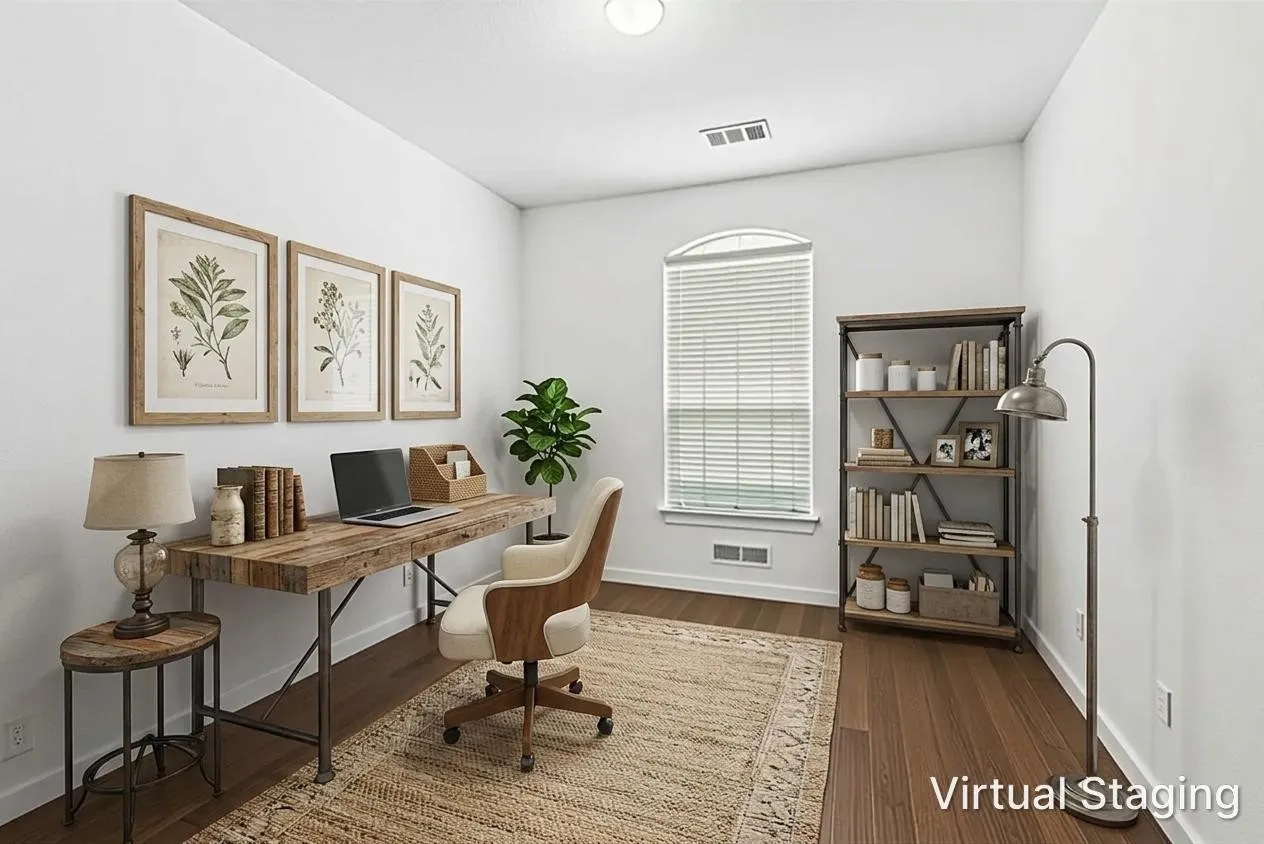 Rendition of Office Space with Glass French Doors.
