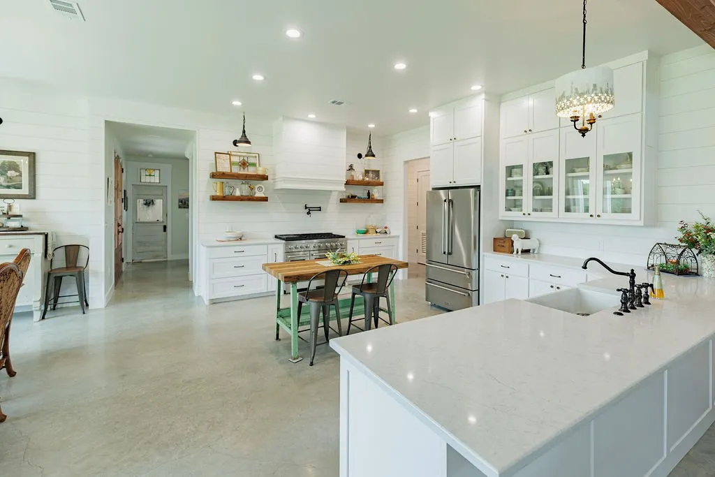 spacious kitchen with island seating