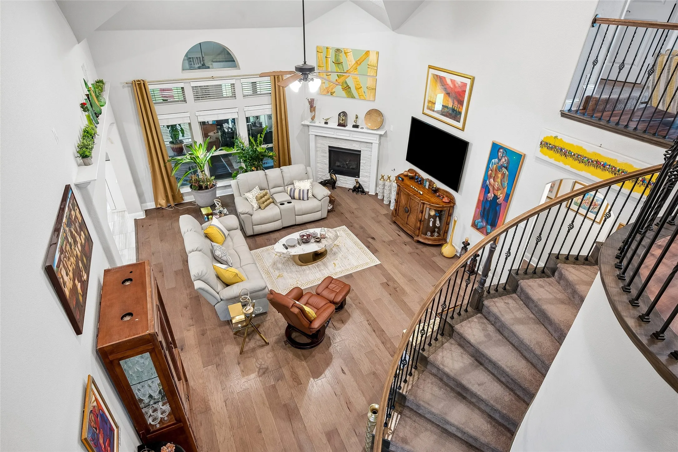 View of living room from upstairs